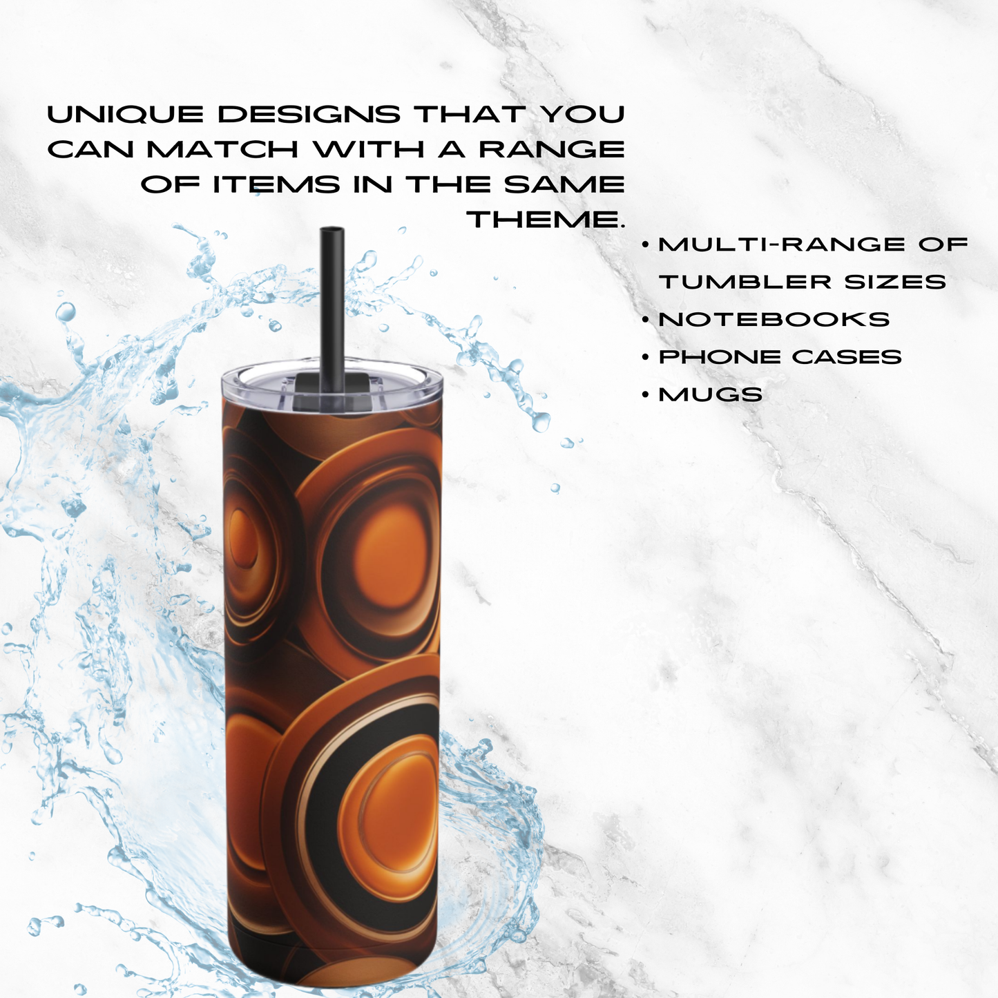 Amber Echo 20oz Skinny Tumbler - With Straw