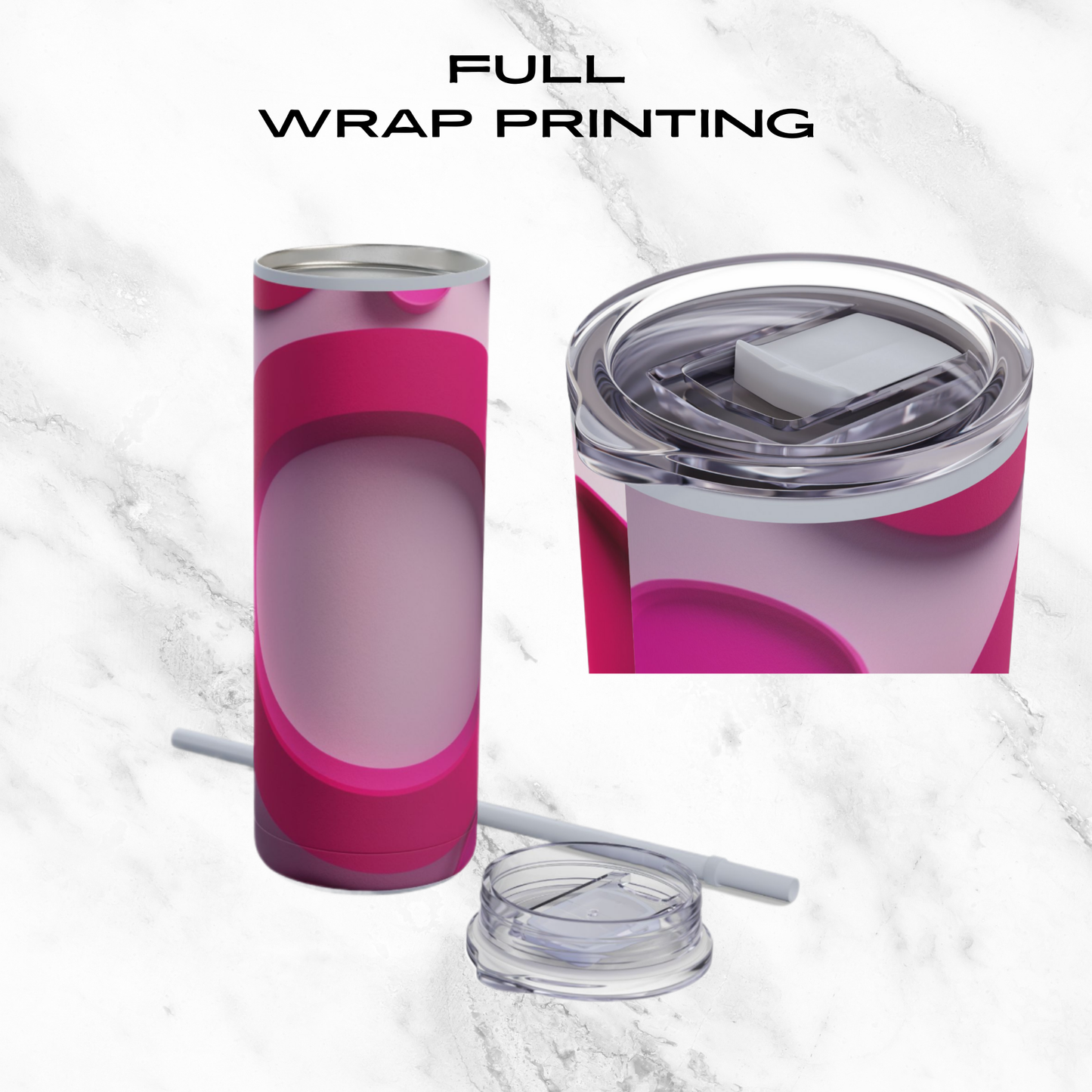 Fuchsia Fusion 20oz Skinny Tumbler - With Straw