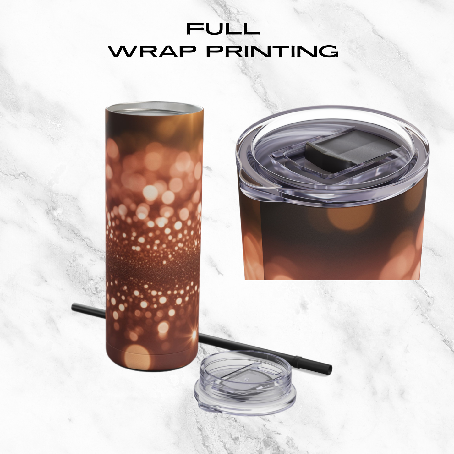 Glowing Stardust 20oz Skinny Tumbler - With Straw