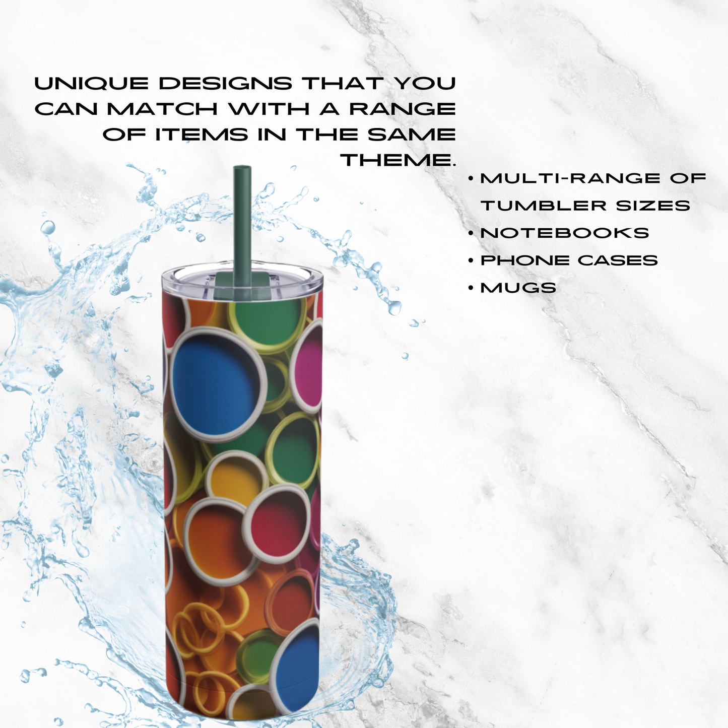 Rainbow Reverie 20oz Skinny Tumbler - With Straw
