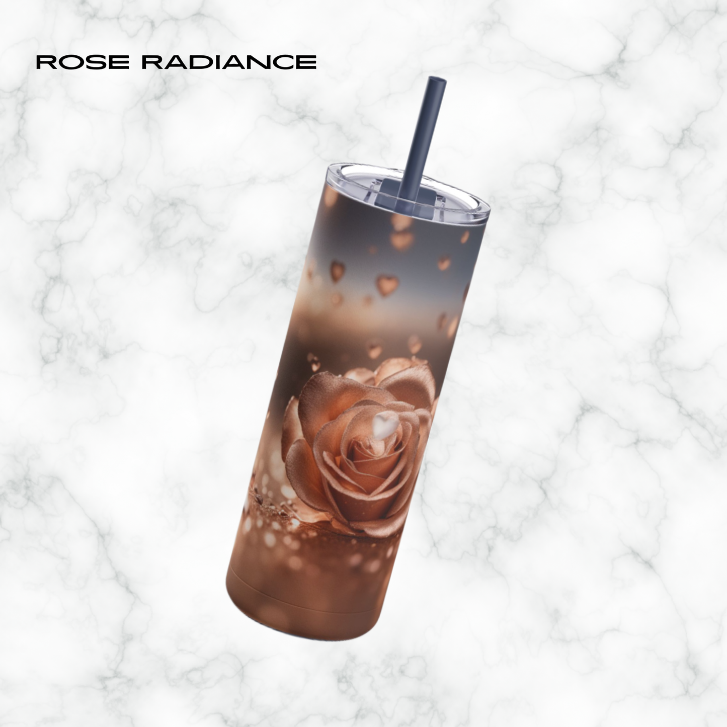 Rose Radiance 20oz Skinny Tumbler - With Straw