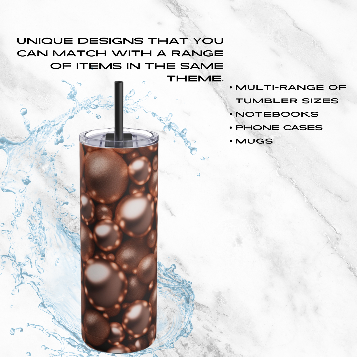 Rosy Gleam 20oz Skinny Tumbler - With Straw