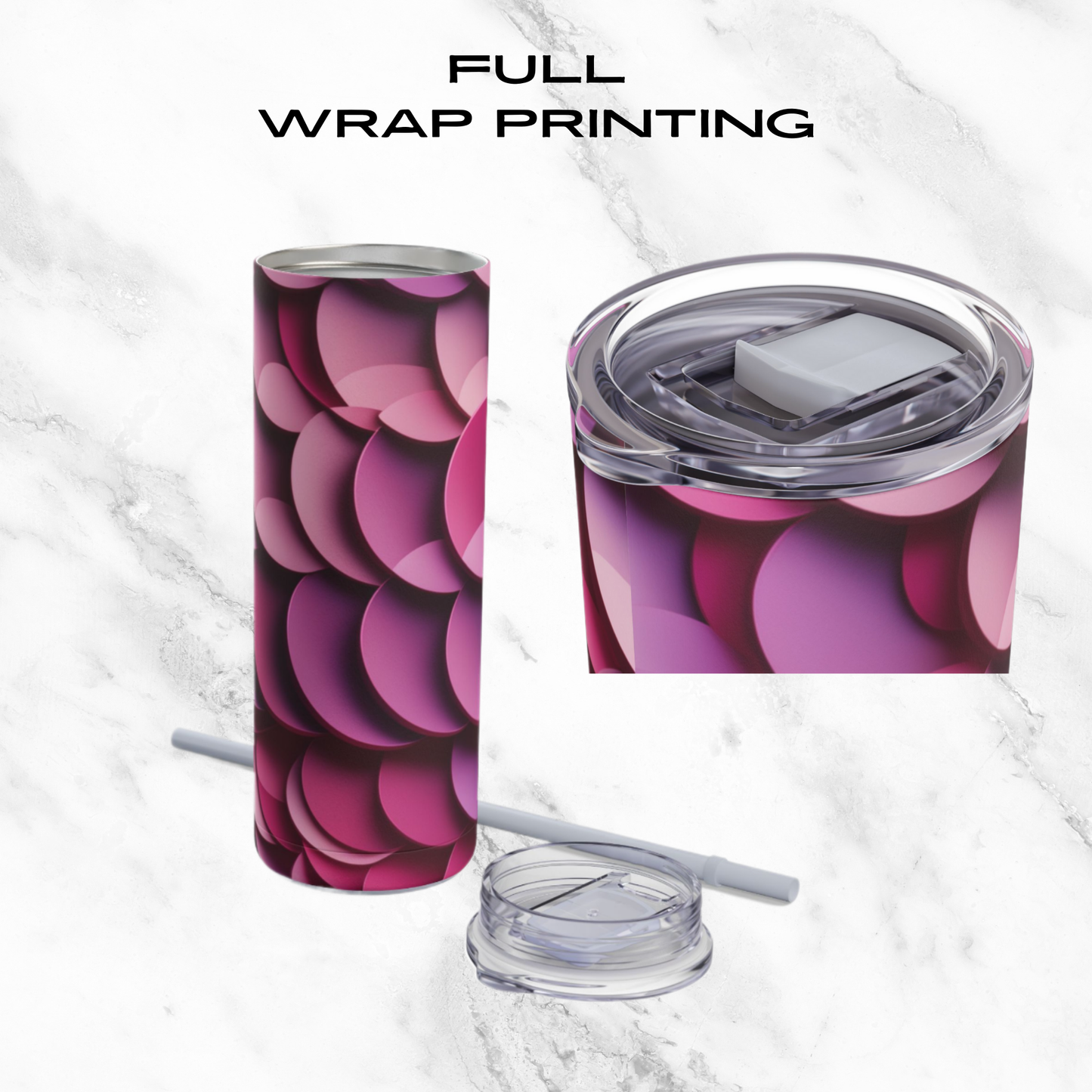 Rosy Ripple 20oz Skinny Tumbler - With Straw