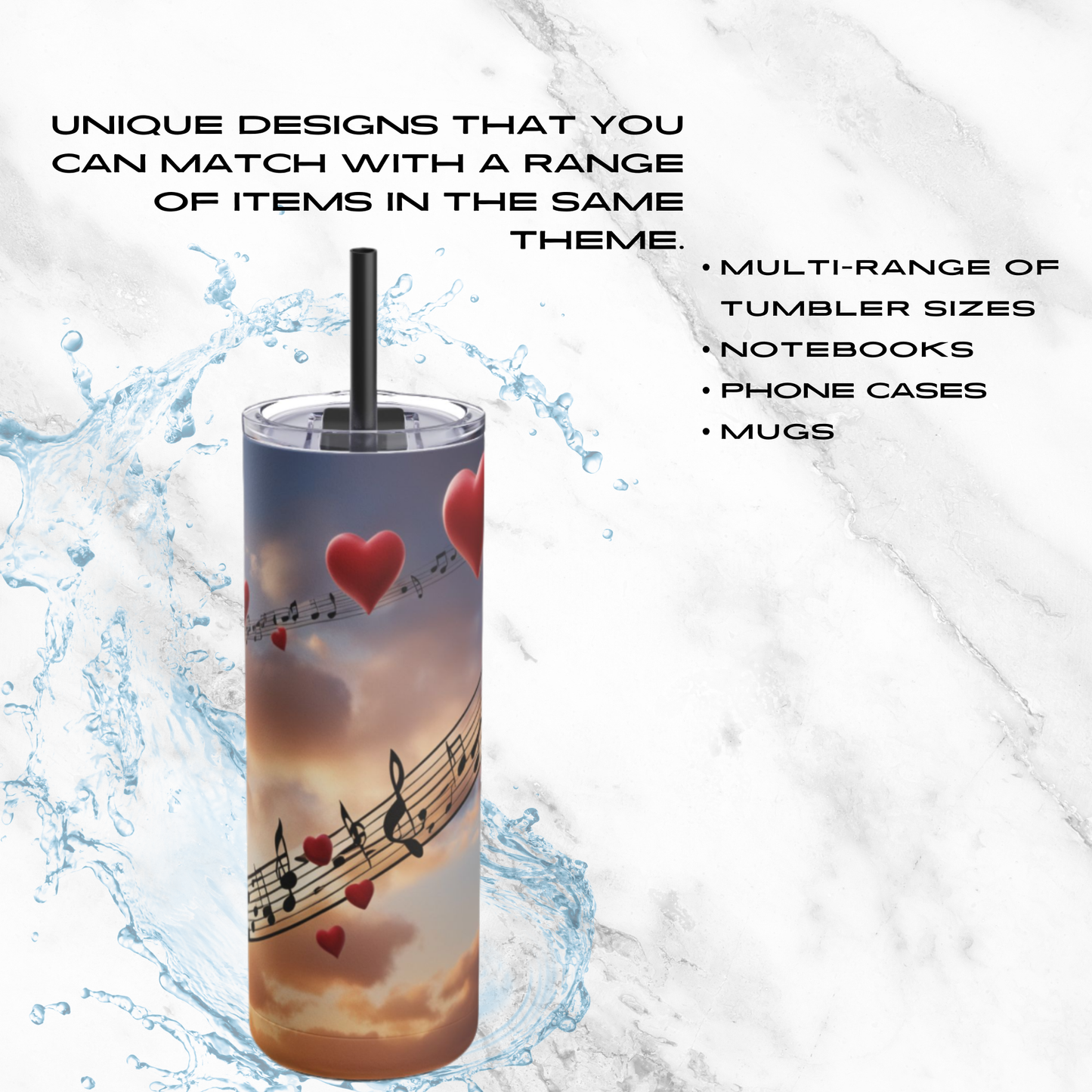 Symphony in the Sky 20oz Skinny Tumbler - With Straw