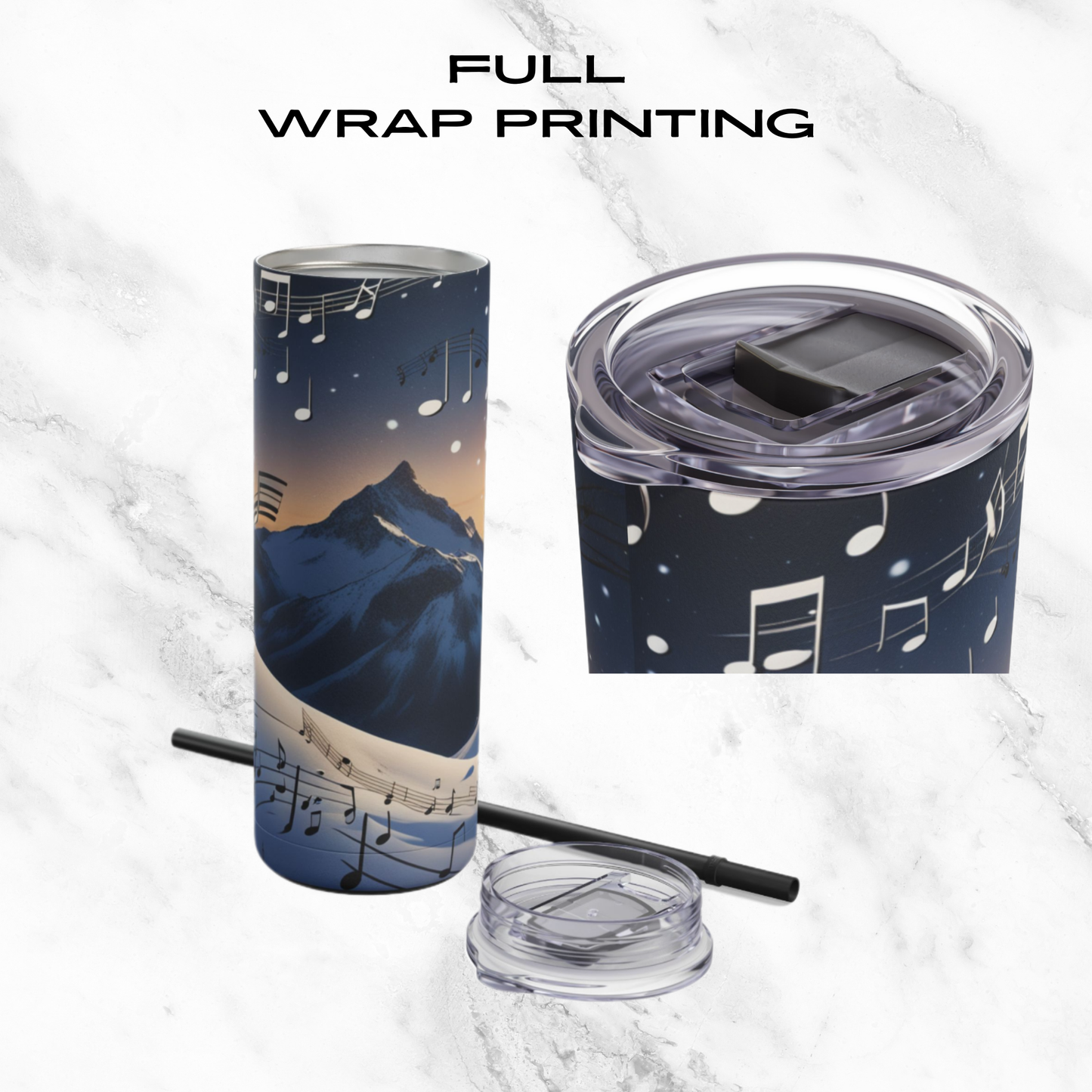 Winter Serenade 20oz Skinny Tumbler - With Straw