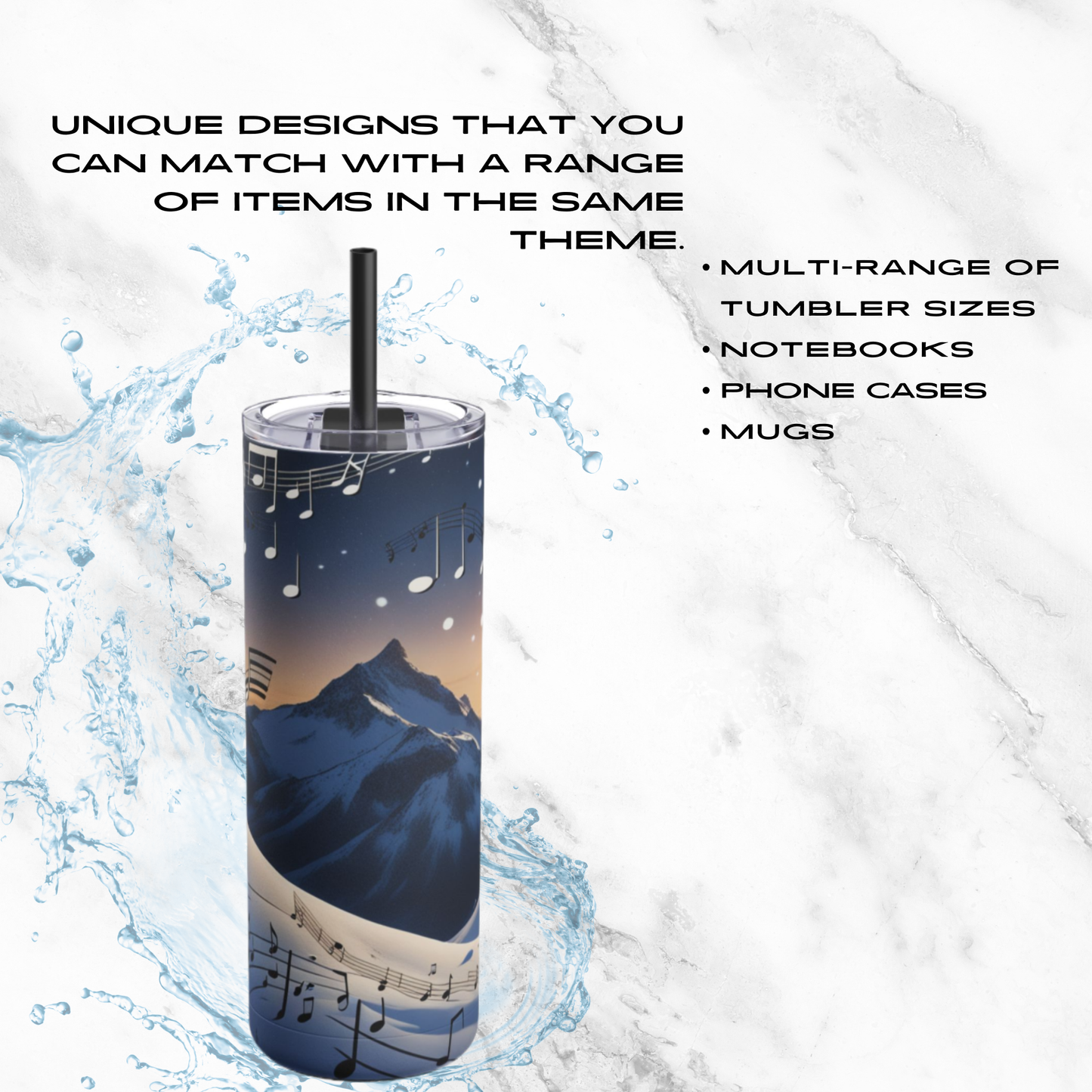 Winter Serenade 20oz Skinny Tumbler - With Straw