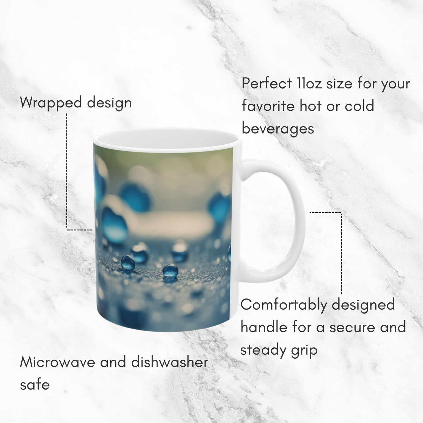 Blue Love Drops 11oz Mug