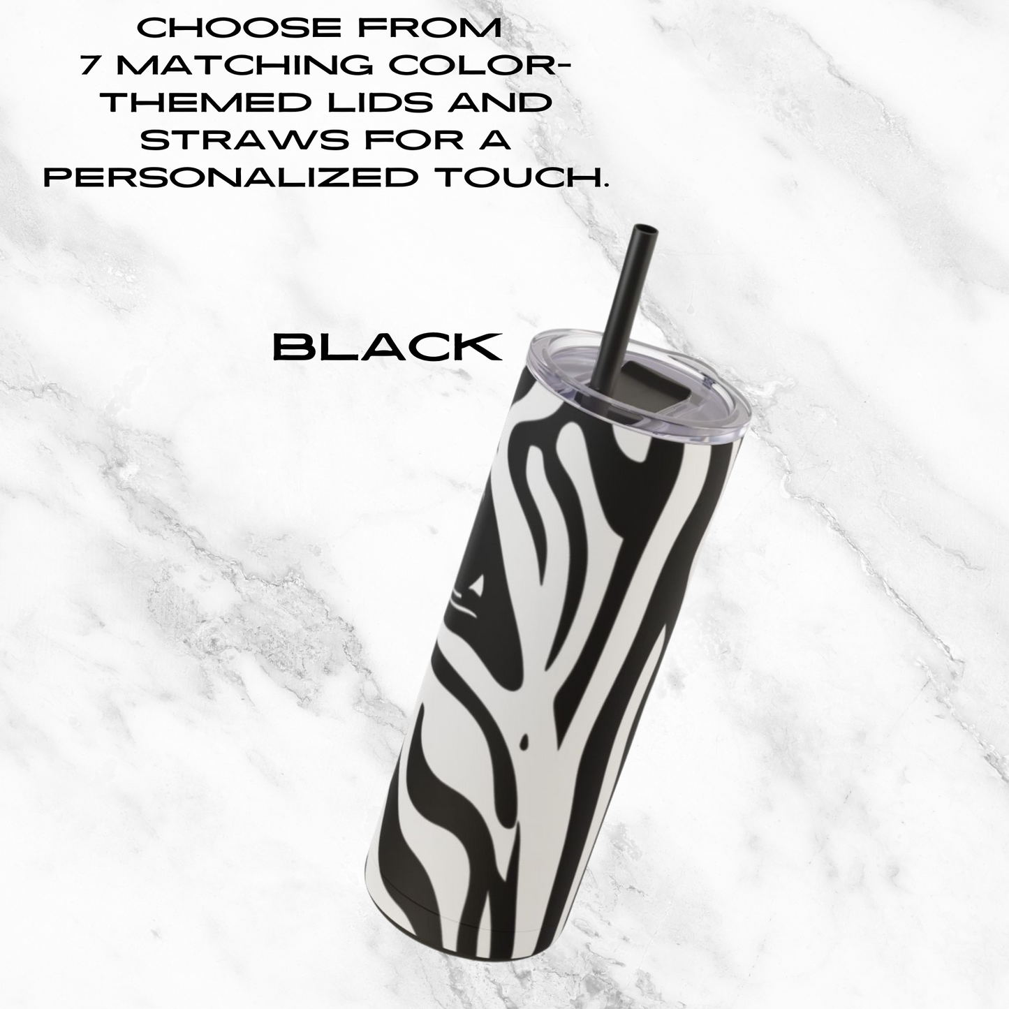 Wild Elegance 20oz Skinny Tumbler - With Straw