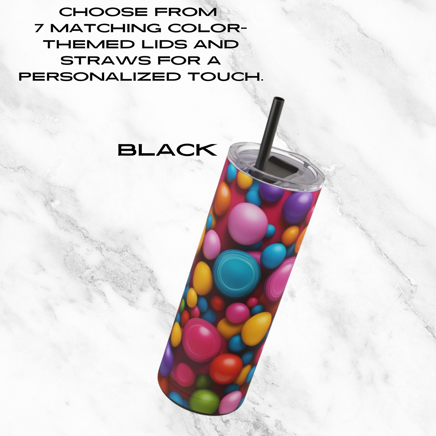 Bubble Pop 20oz Skinny Tumbler - With Straw