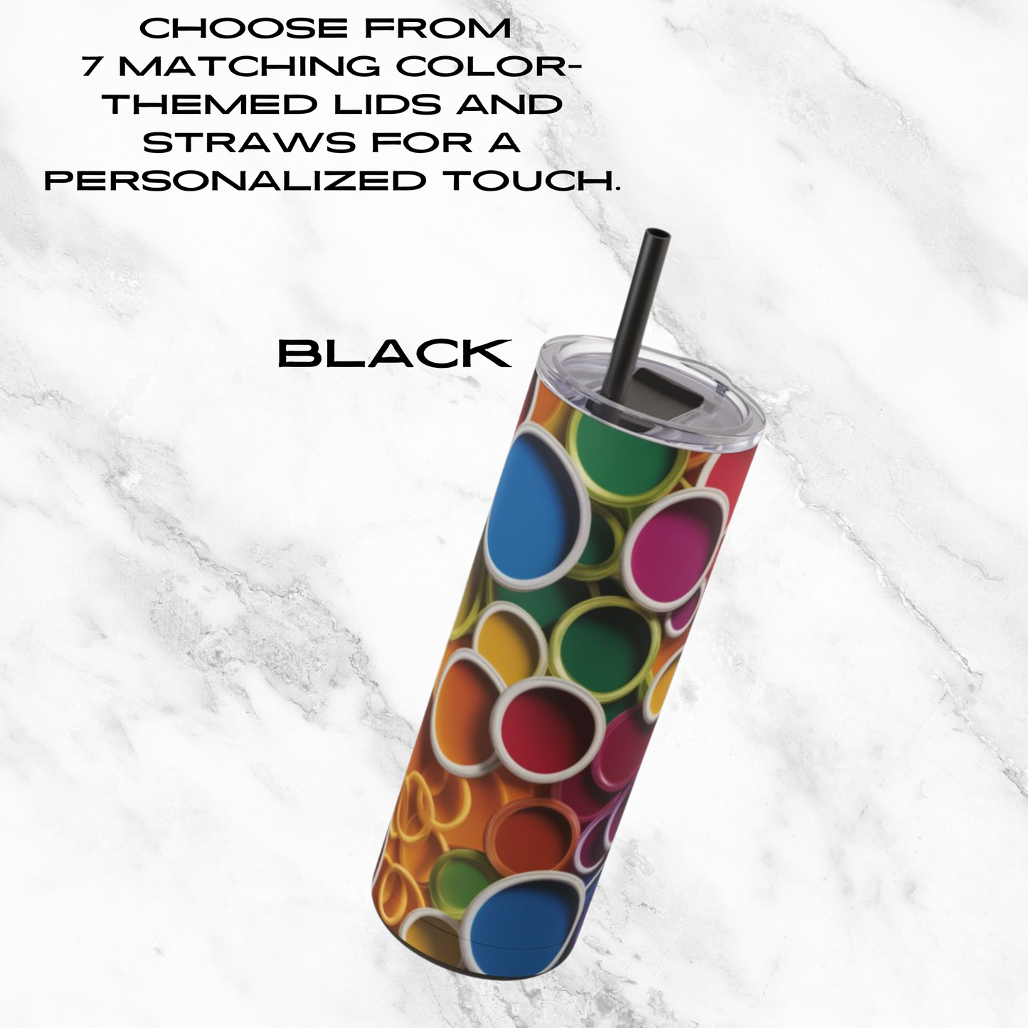 Rainbow Reverie 20oz Skinny Tumbler - With Straw