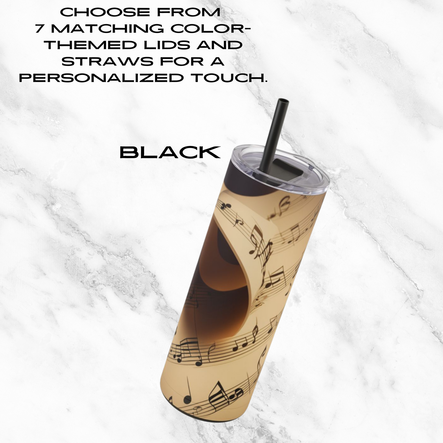 Golden Harmony 20oz Skinny Tumbler - With Straw