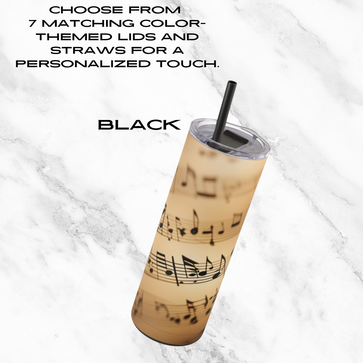 Symphony of Notes 20oz Skinny Tumbler - With Straw