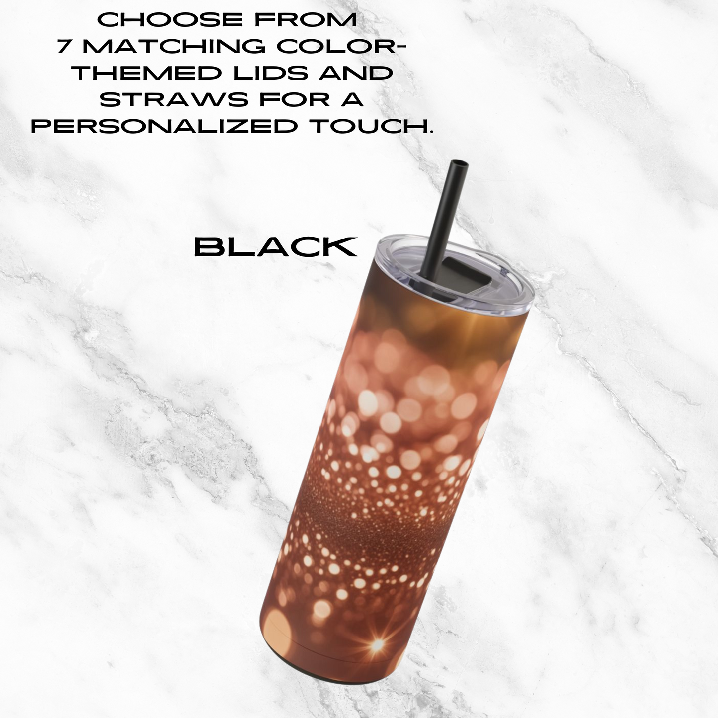 Glowing Stardust 20oz Skinny Tumbler - With Straw