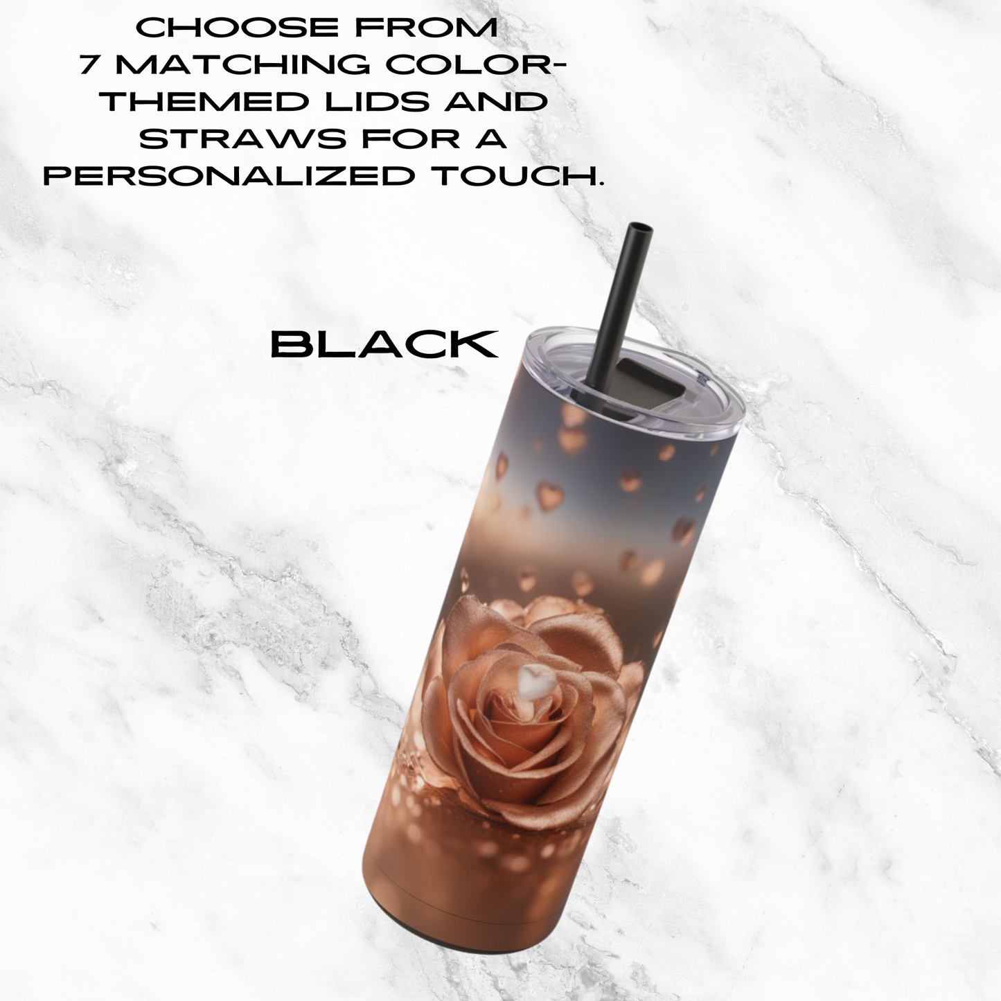 Rose Radiance 20oz Skinny Tumbler - With Straw
