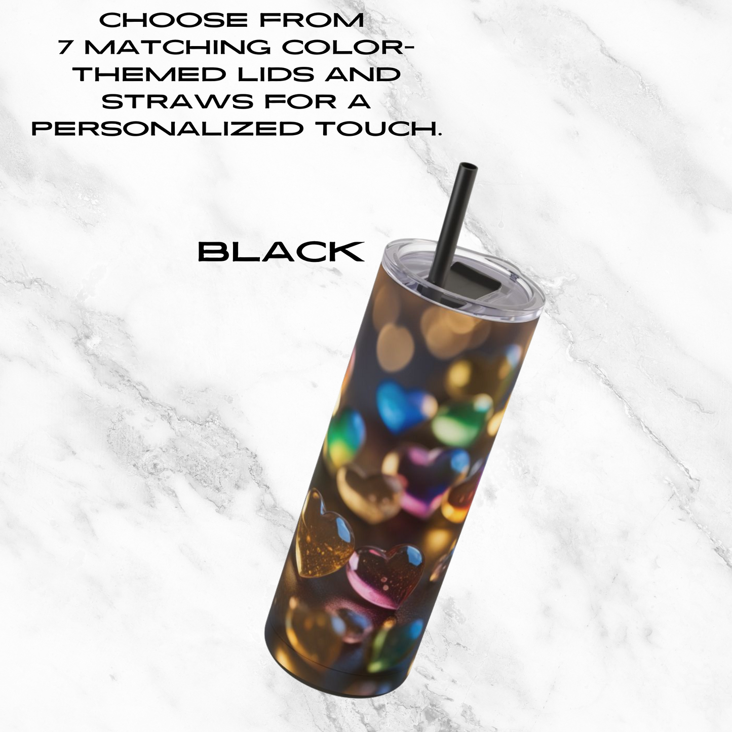 Golden Love Glow 20oz Skinny Tumbler - With Straw