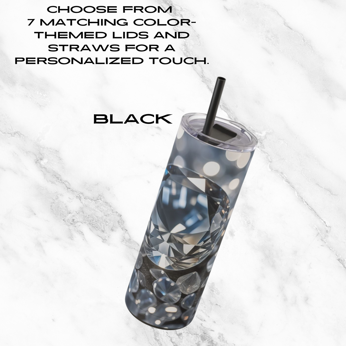 Diamond Cascade 20oz Skinny Tumbler - With Straw
