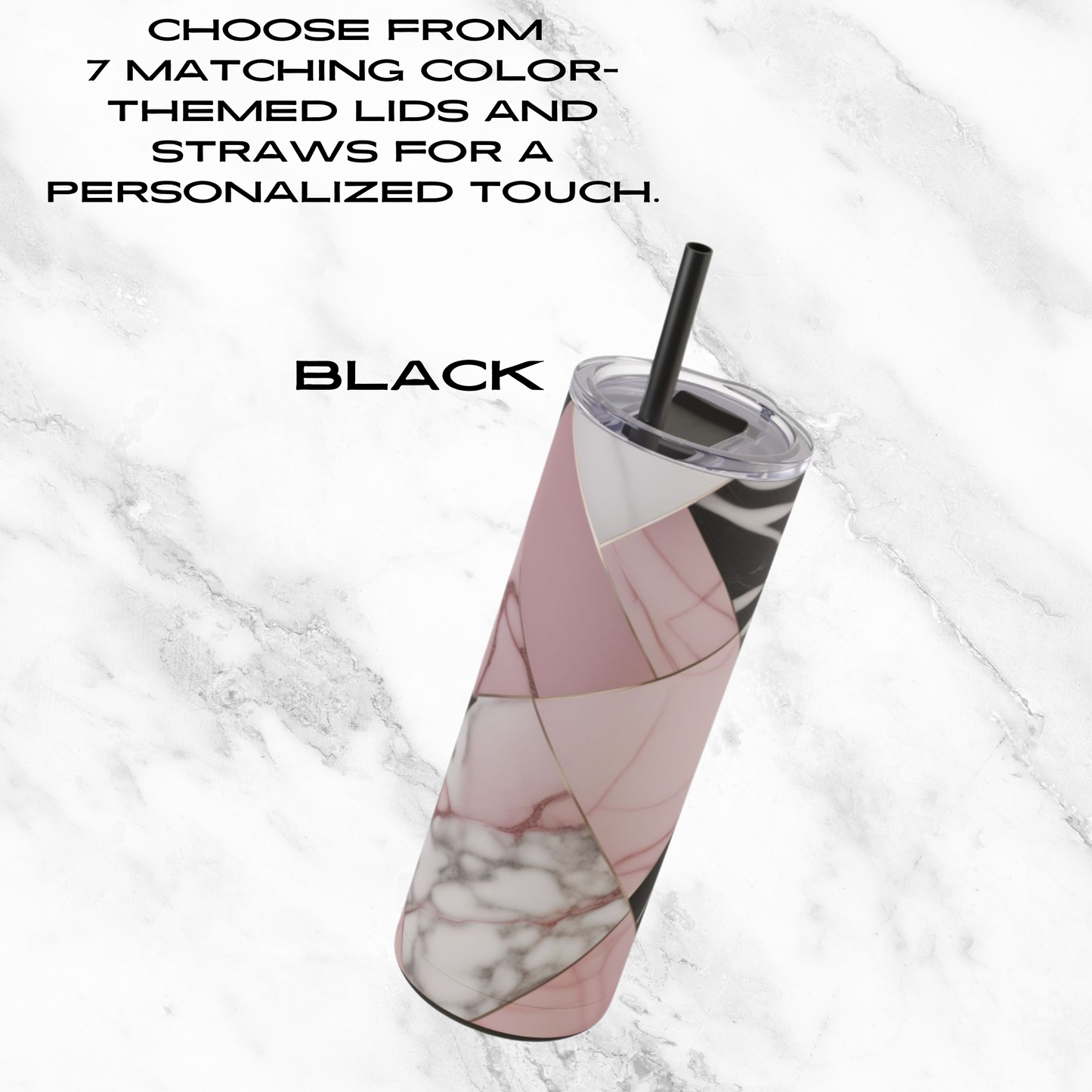 Blush Geometry 20oz Skinny Tumbler - With Straw