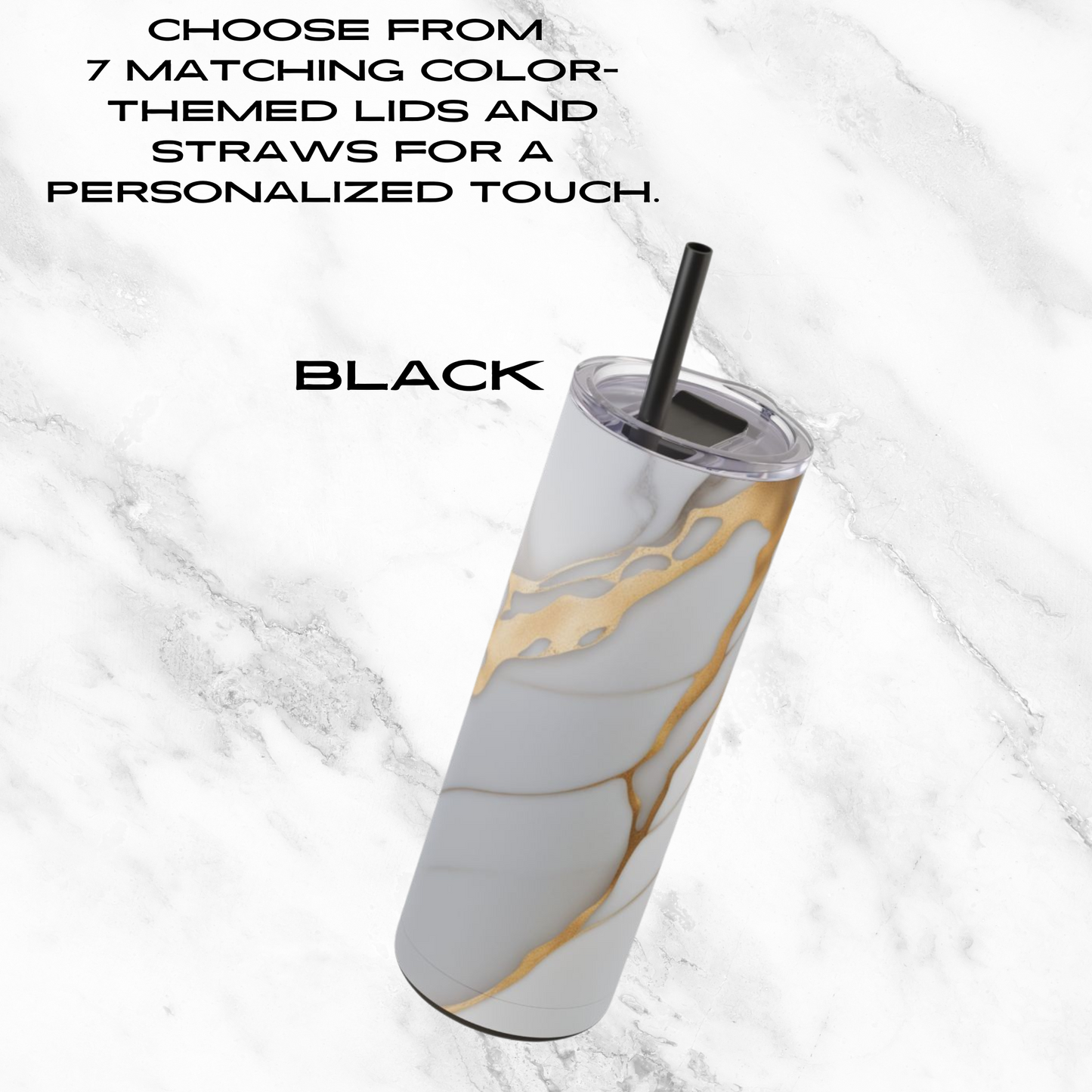 Golden Streams 20oz Skinny Tumbler - With Straw