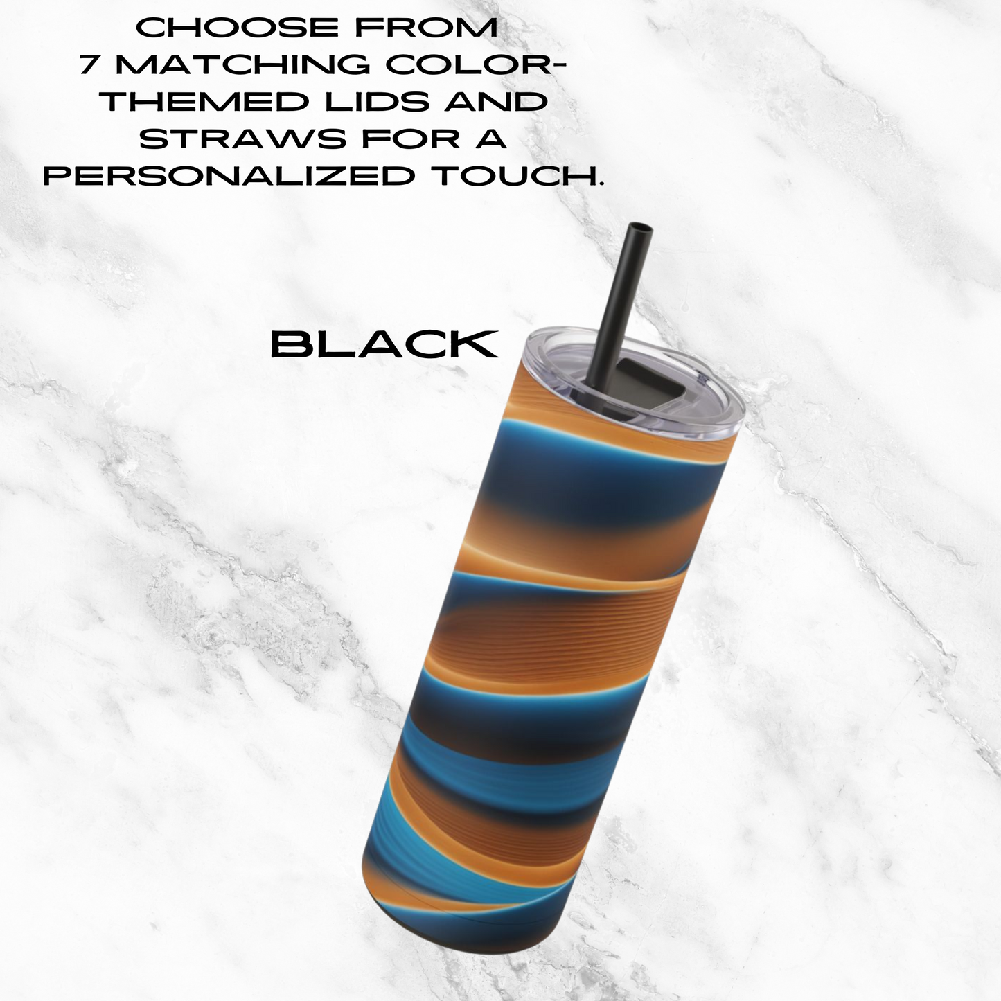 Desert Waves 20oz Skinny Tumbler - With Straw