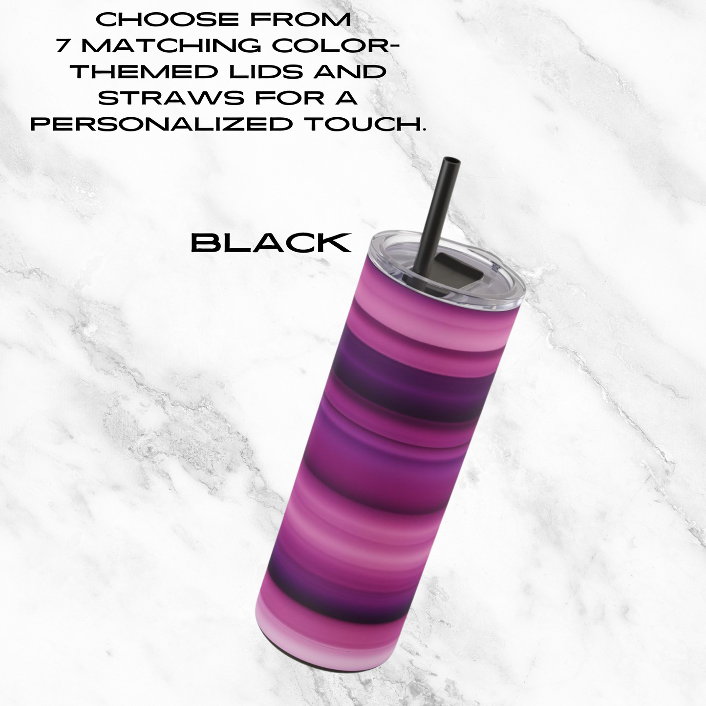 Violet Waves 20oz Skinny Tumbler - With Straw