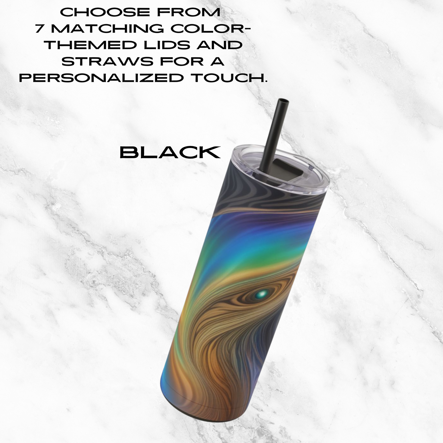 Nebula Swirl 20oz Skinny Tumbler - With Straw
