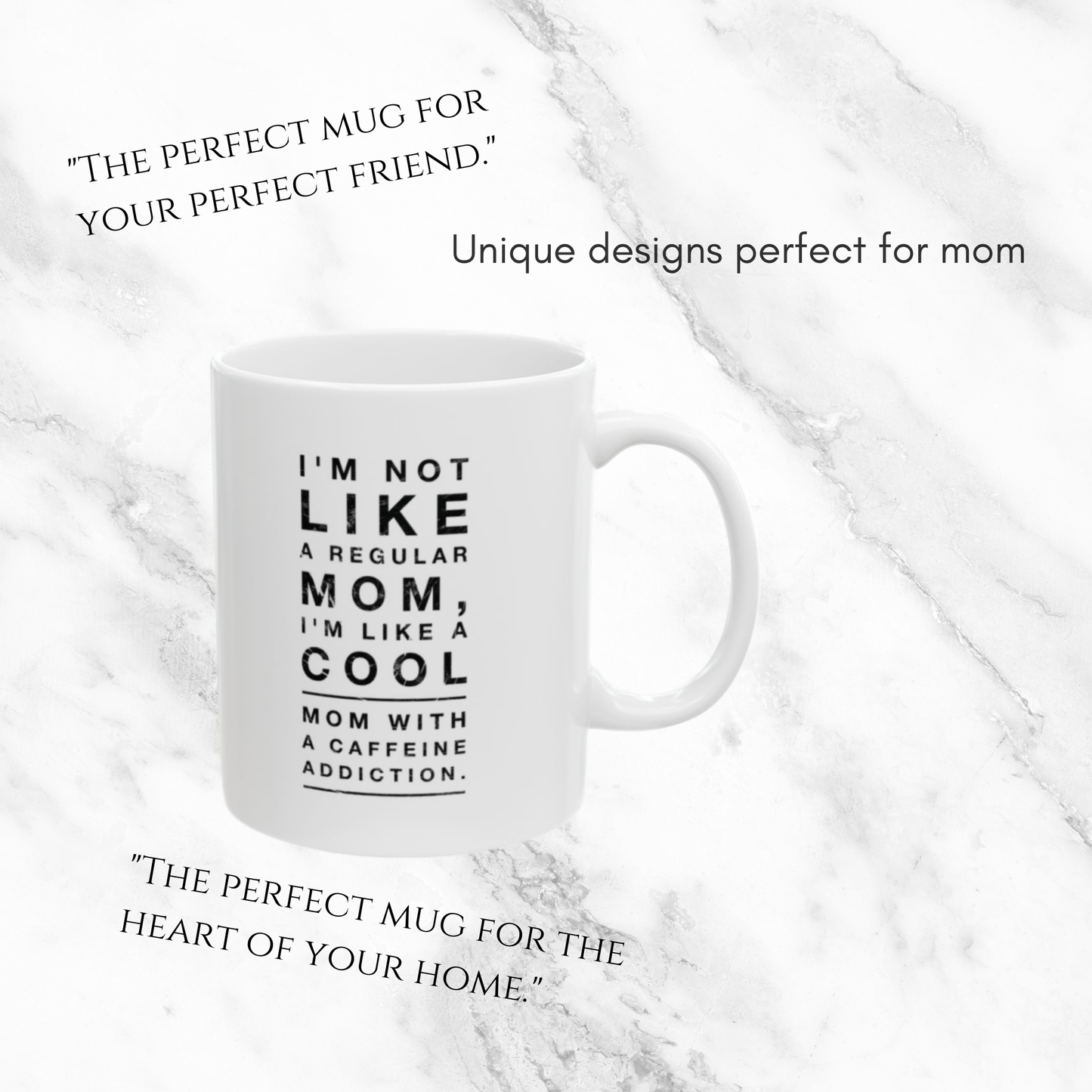 Cool Mom Caffeine Addiction 11oz Mug (Black Text)