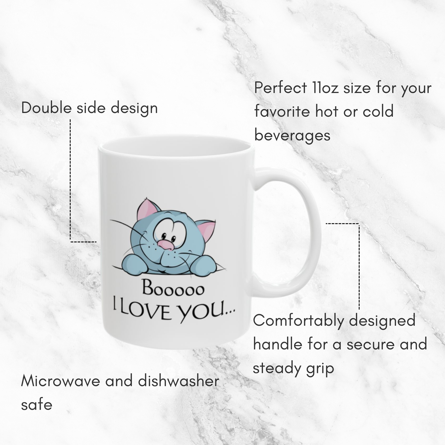 Booooo I LOVE YOU Cat 11oz Mug