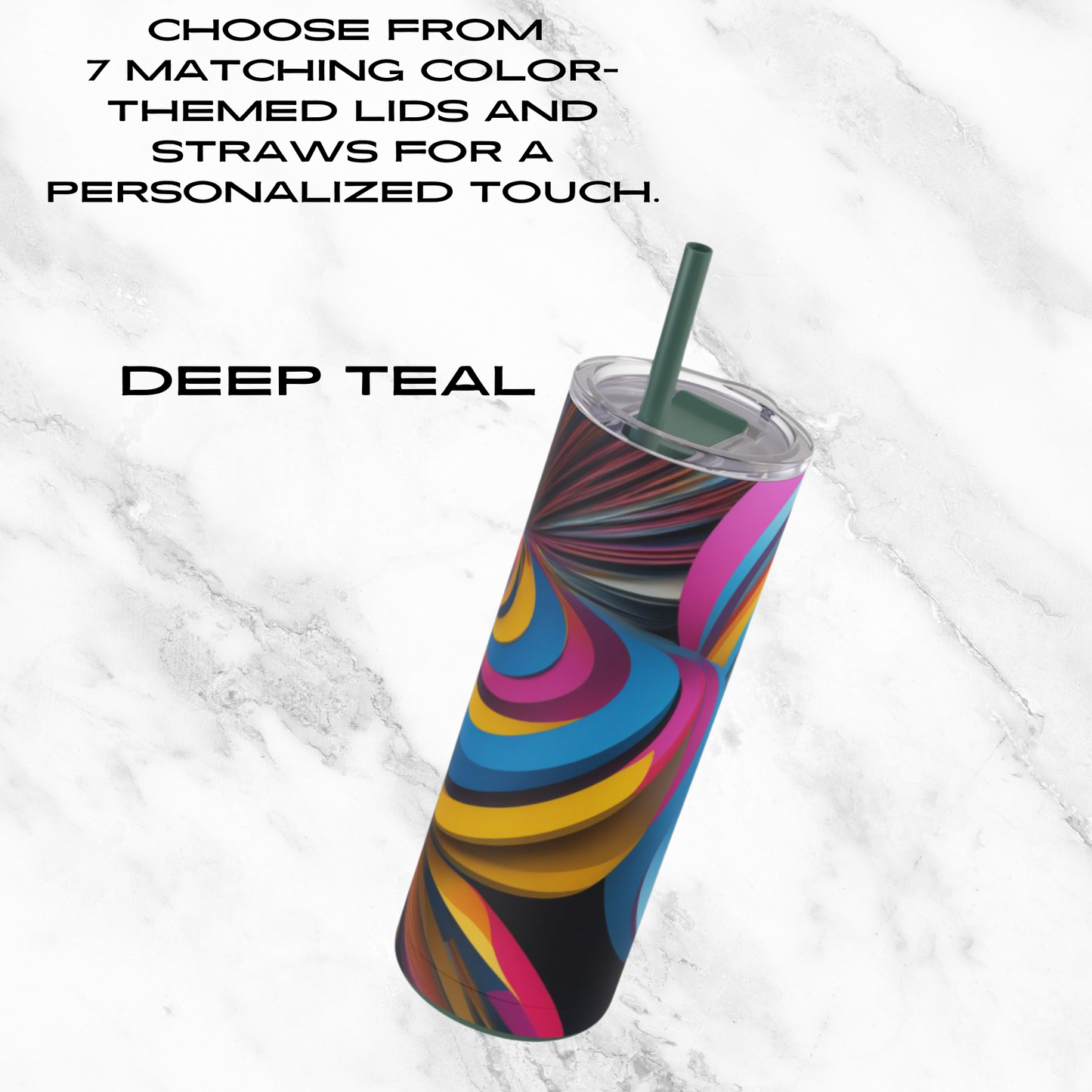 Vibrant Twirl 20oz Skinny Tumbler - With Straw