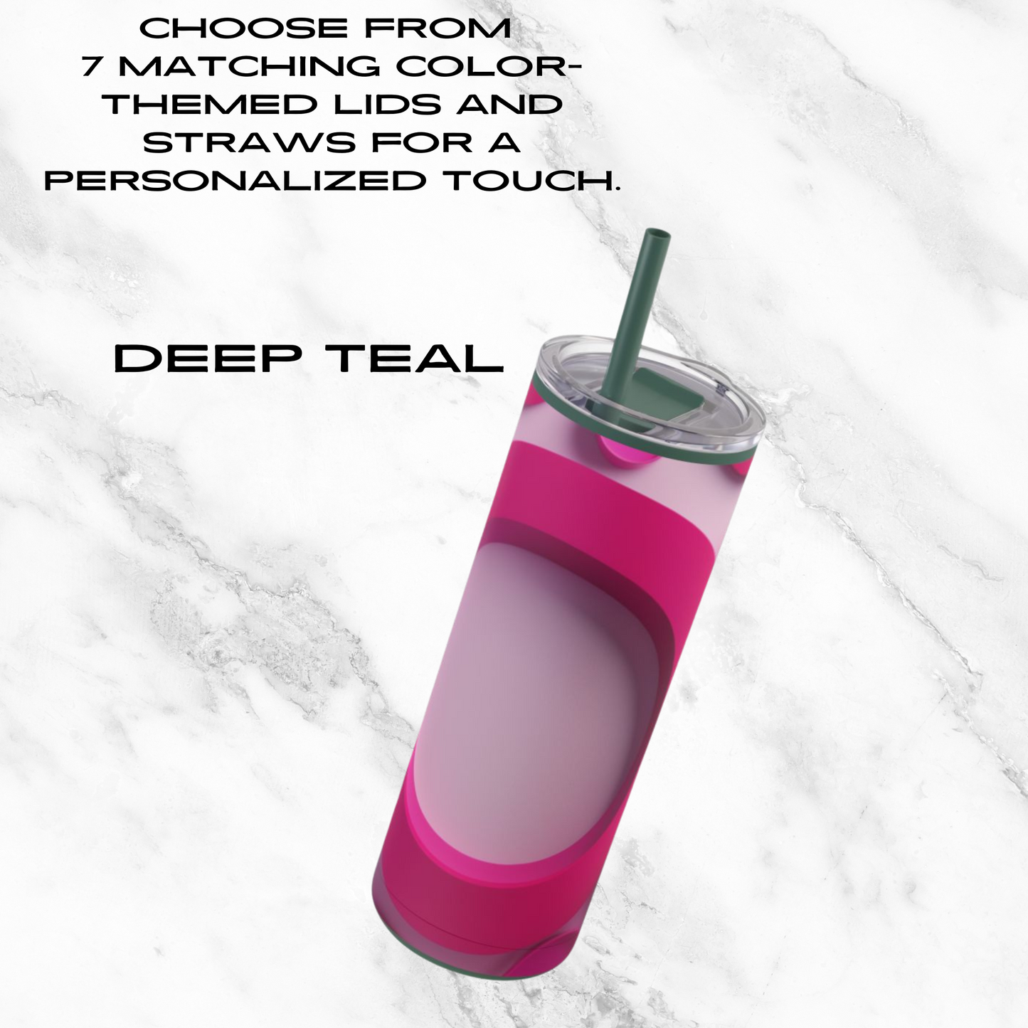 Fuchsia Fusion 20oz Skinny Tumbler - With Straw