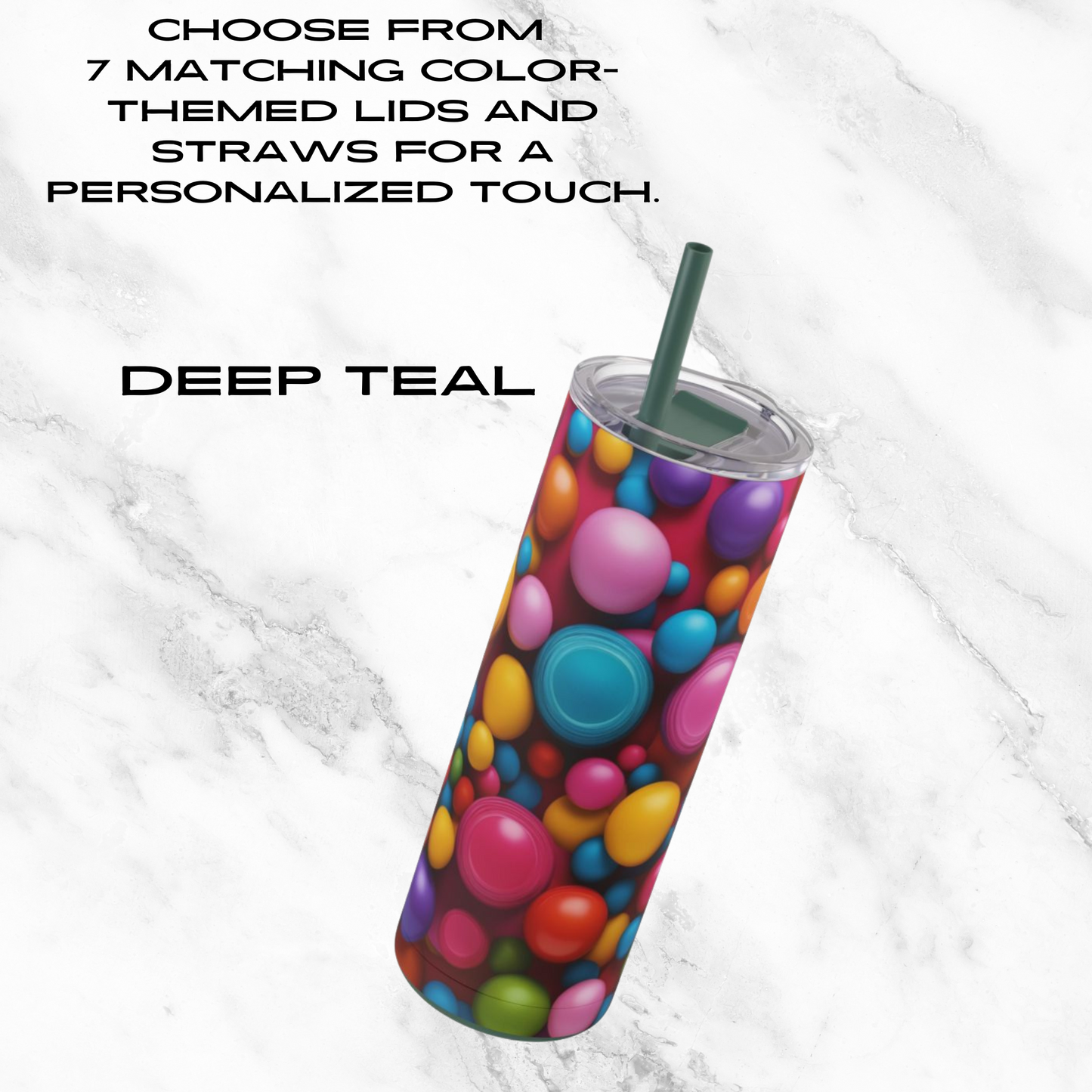 Bubble Pop 20oz Skinny Tumbler - With Straw