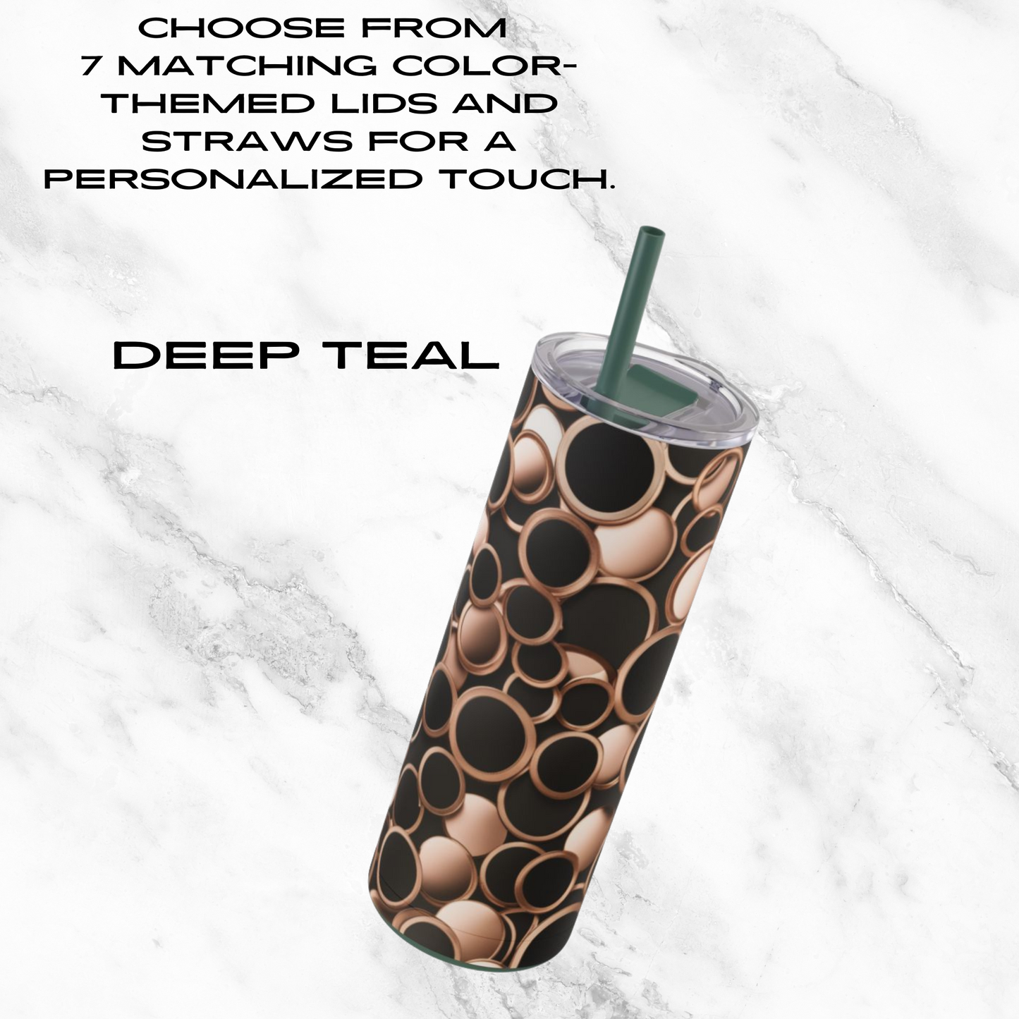 Copper Chic 20oz Skinny Tumbler - With Straw