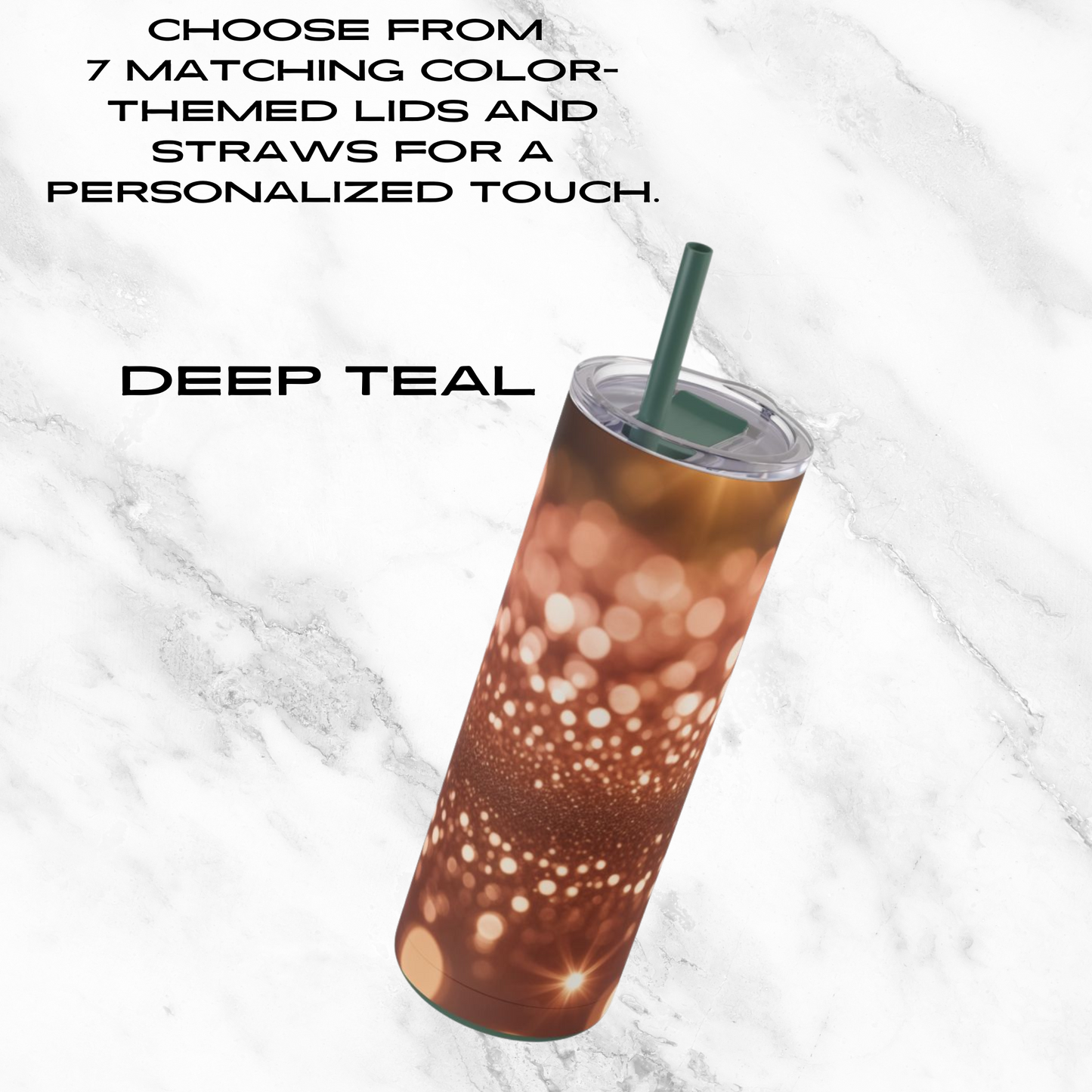 Glowing Stardust 20oz Skinny Tumbler - With Straw
