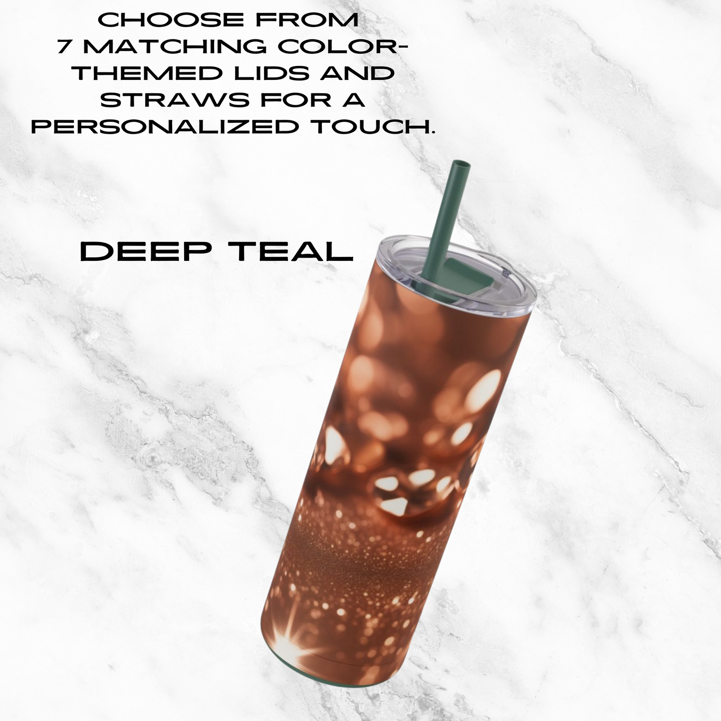 Golden Glimmer 20oz Skinny Tumbler - With Straw