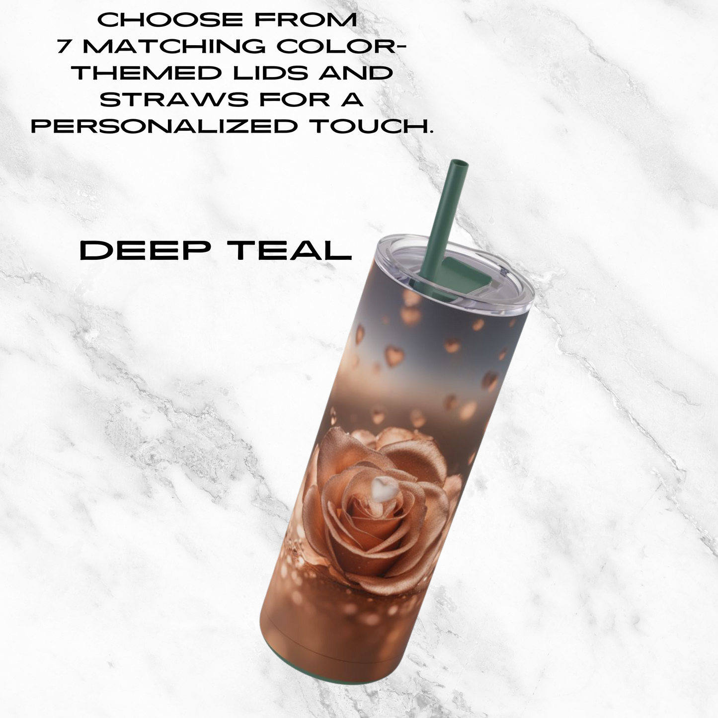 Rose Radiance 20oz Skinny Tumbler - With Straw
