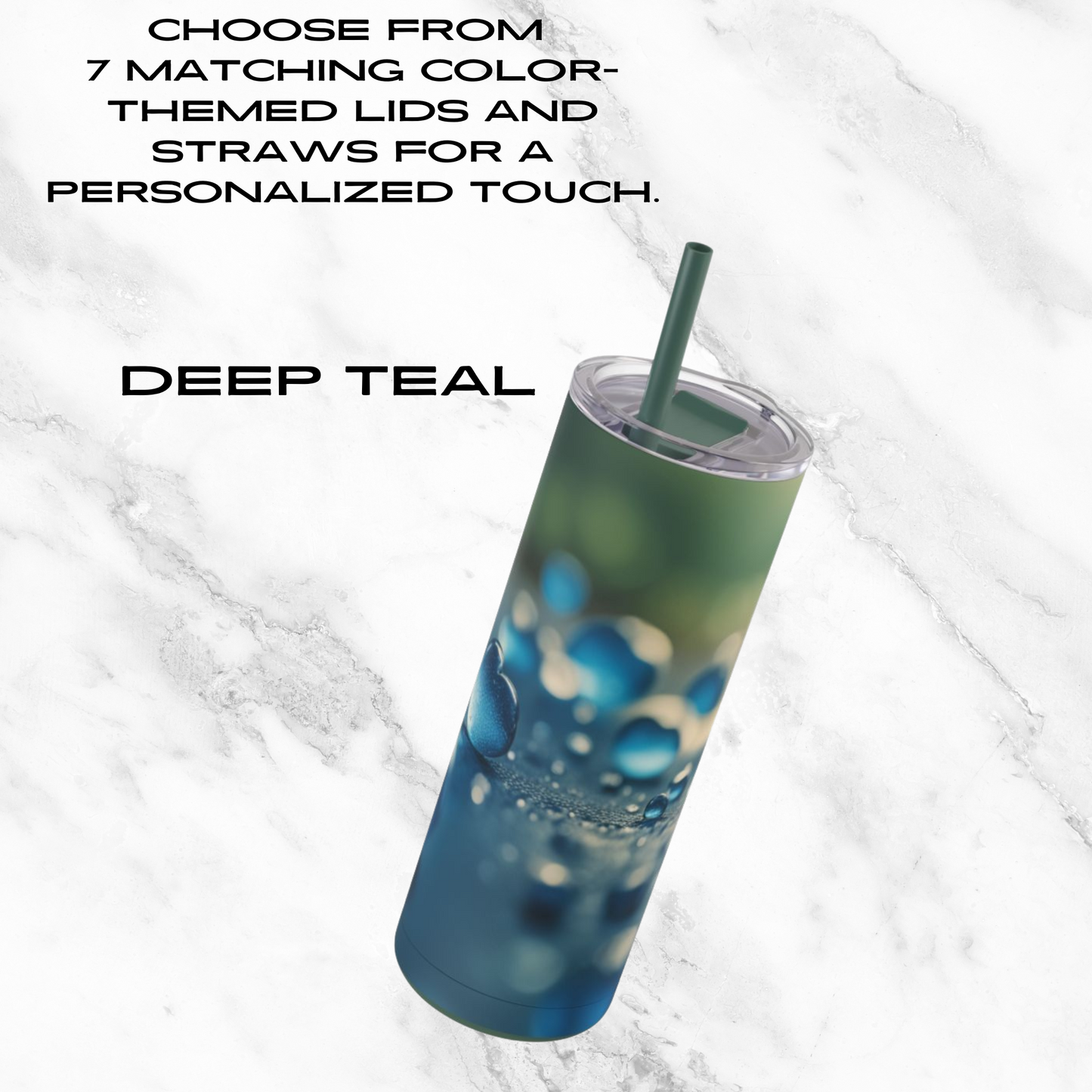 Blue Love Drops 20oz Skinny Tumbler - With Straw