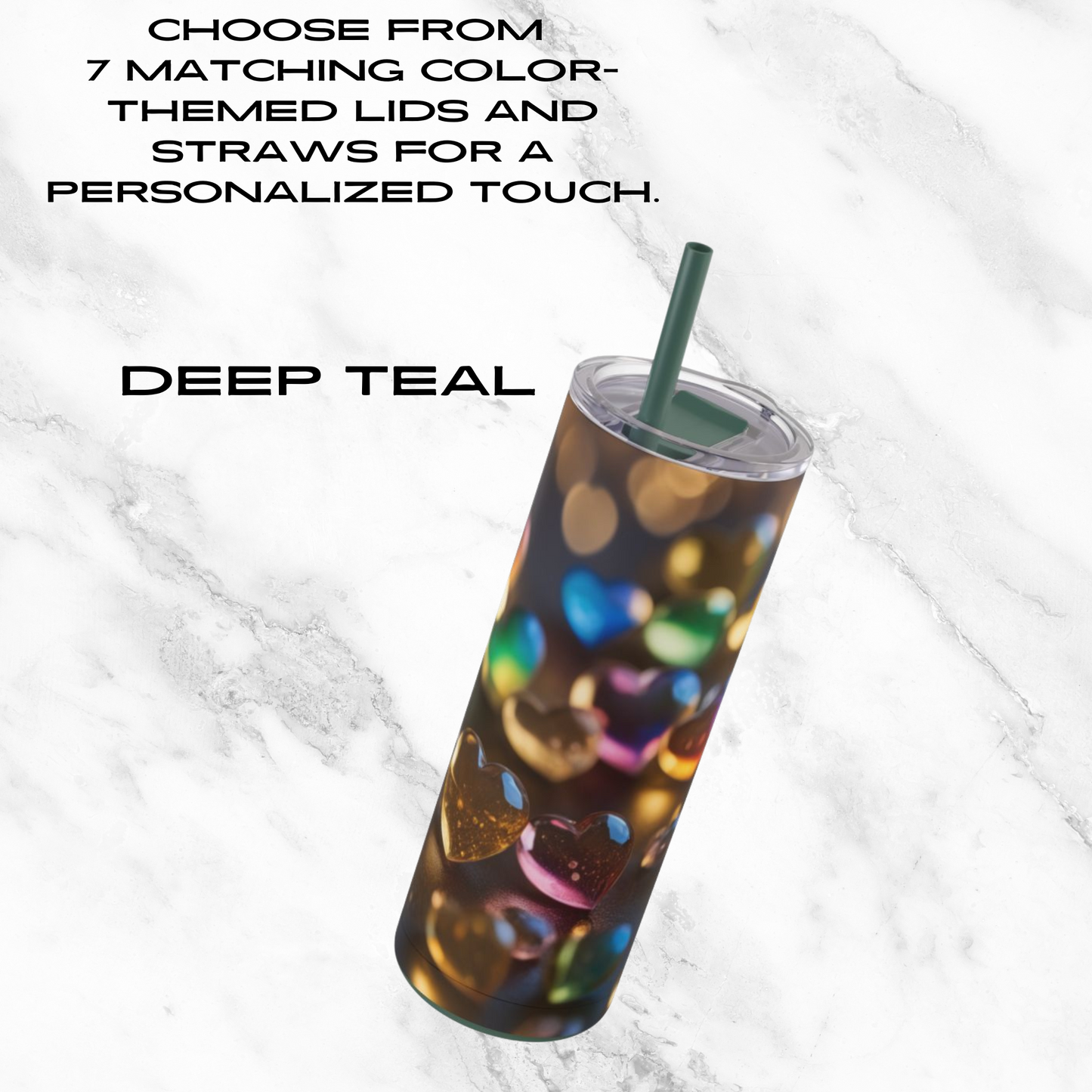 Golden Love Glow 20oz Skinny Tumbler - With Straw