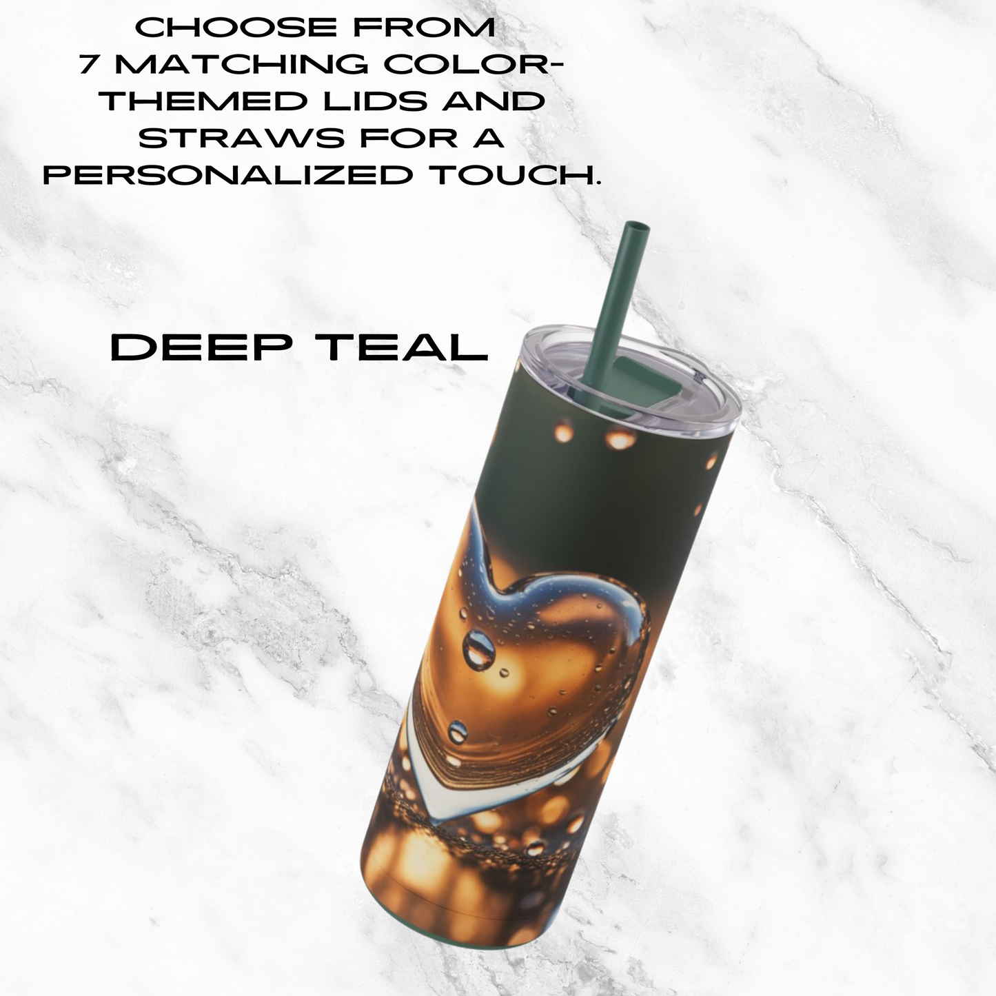 Sunset Heart Splash 20oz Skinny Tumbler - With Straw