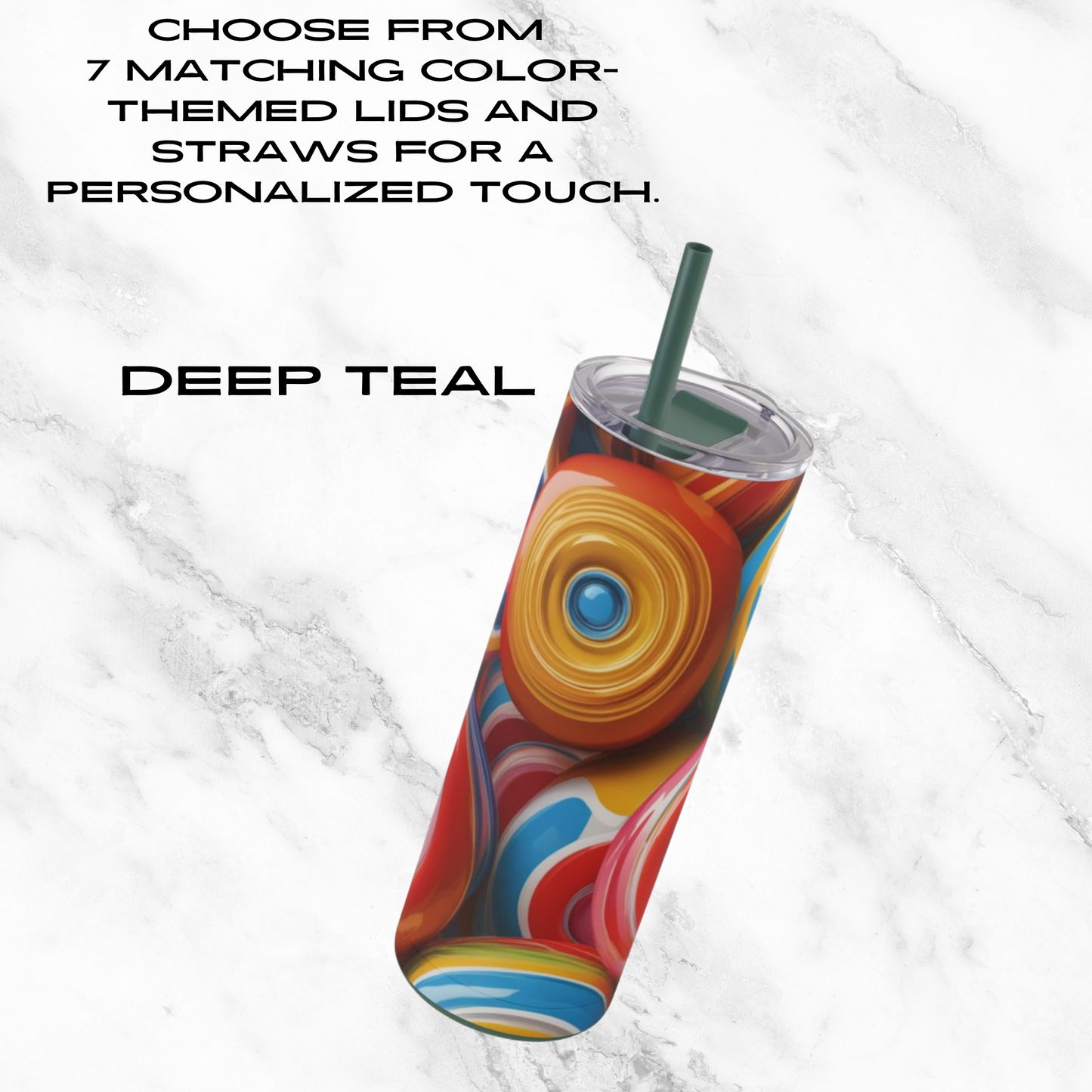 Lollipop Swirl 20oz Skinny Tumbler - With Straw