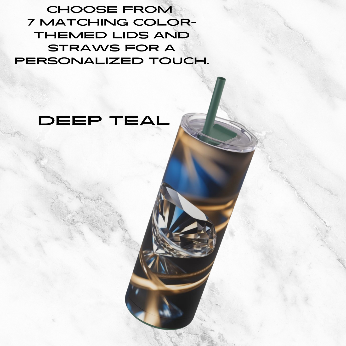 Crystal Elegance 20oz Skinny Tumbler - With Straw