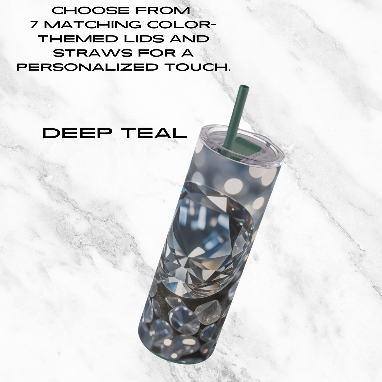 Diamond Cascade 20oz Skinny Tumbler - With Straw