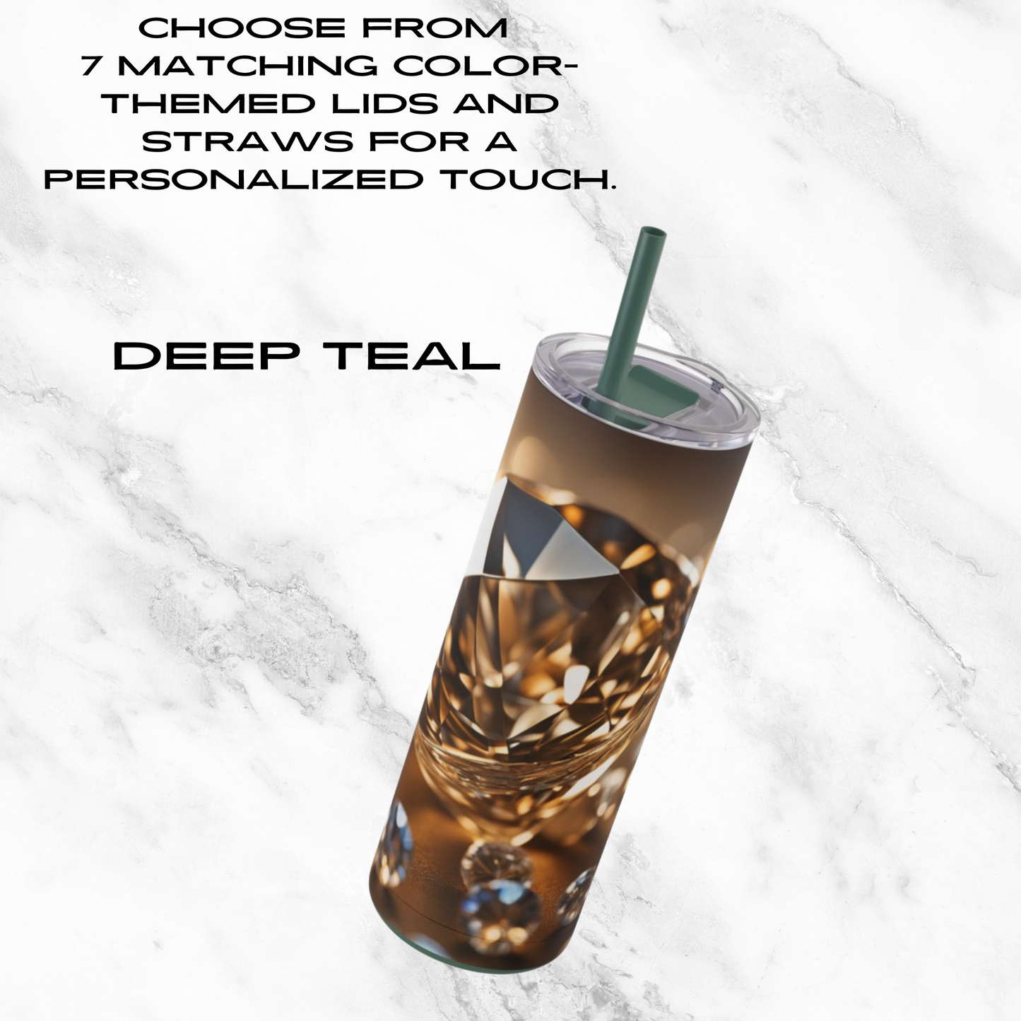 Golden Glimmer 20oz Skinny Tumbler - With Straw