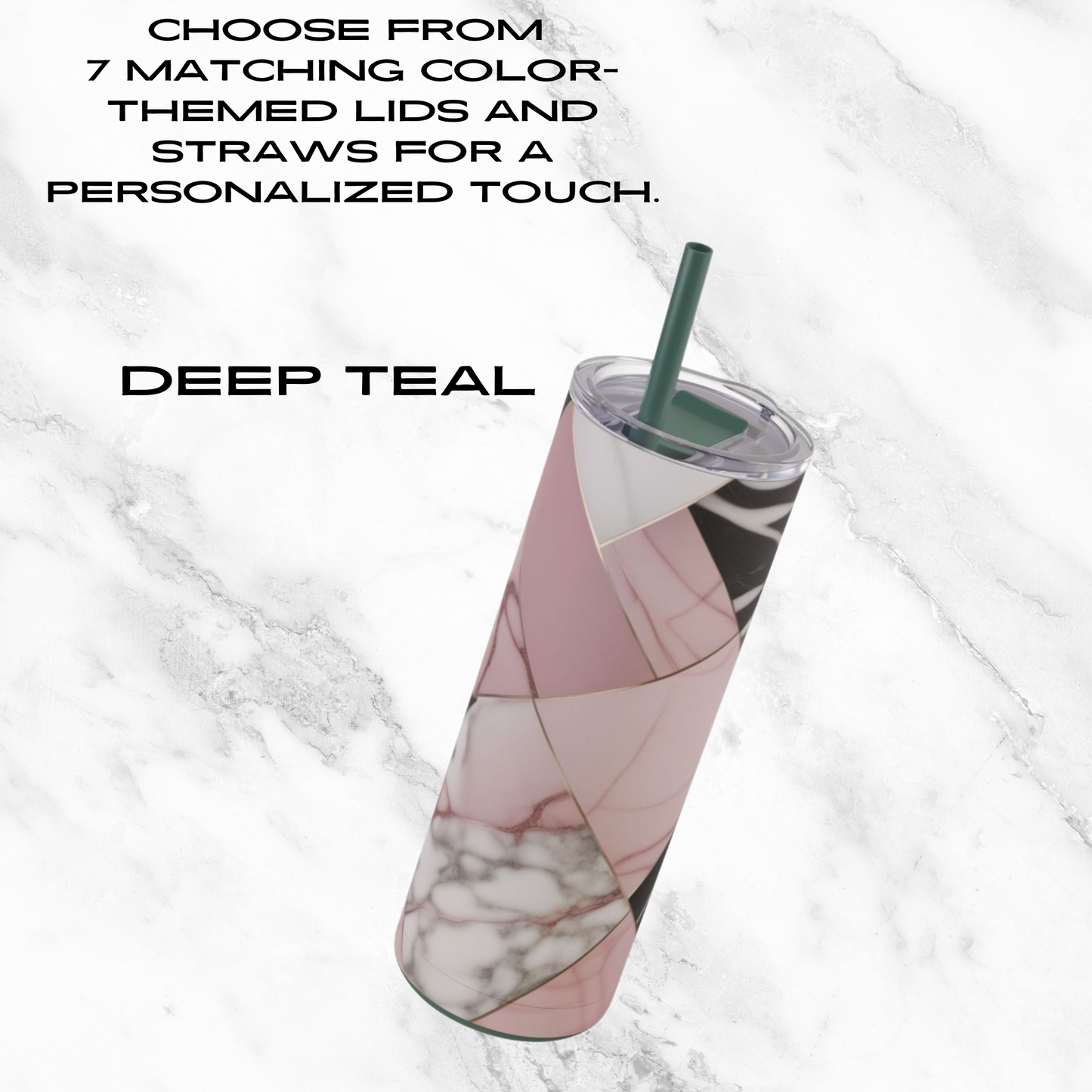 Blush Geometry 20oz Skinny Tumbler - With Straw