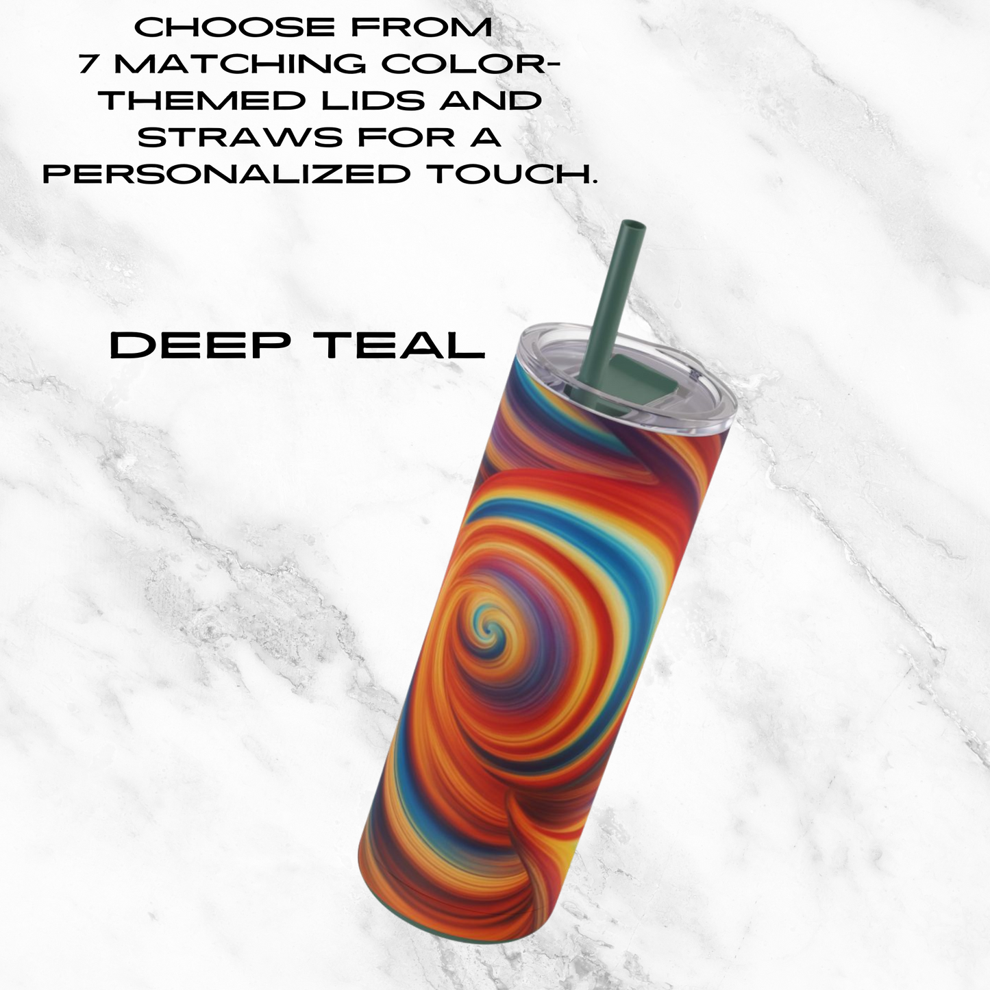 Fiery Vortex 20oz Skinny Tumbler - With Straw