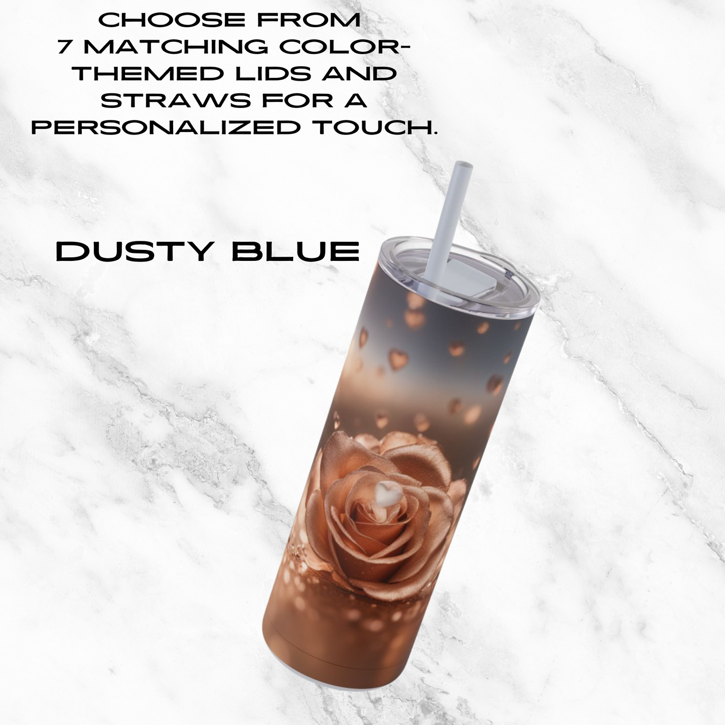 Rose Radiance 20oz Skinny Tumbler - With Straw