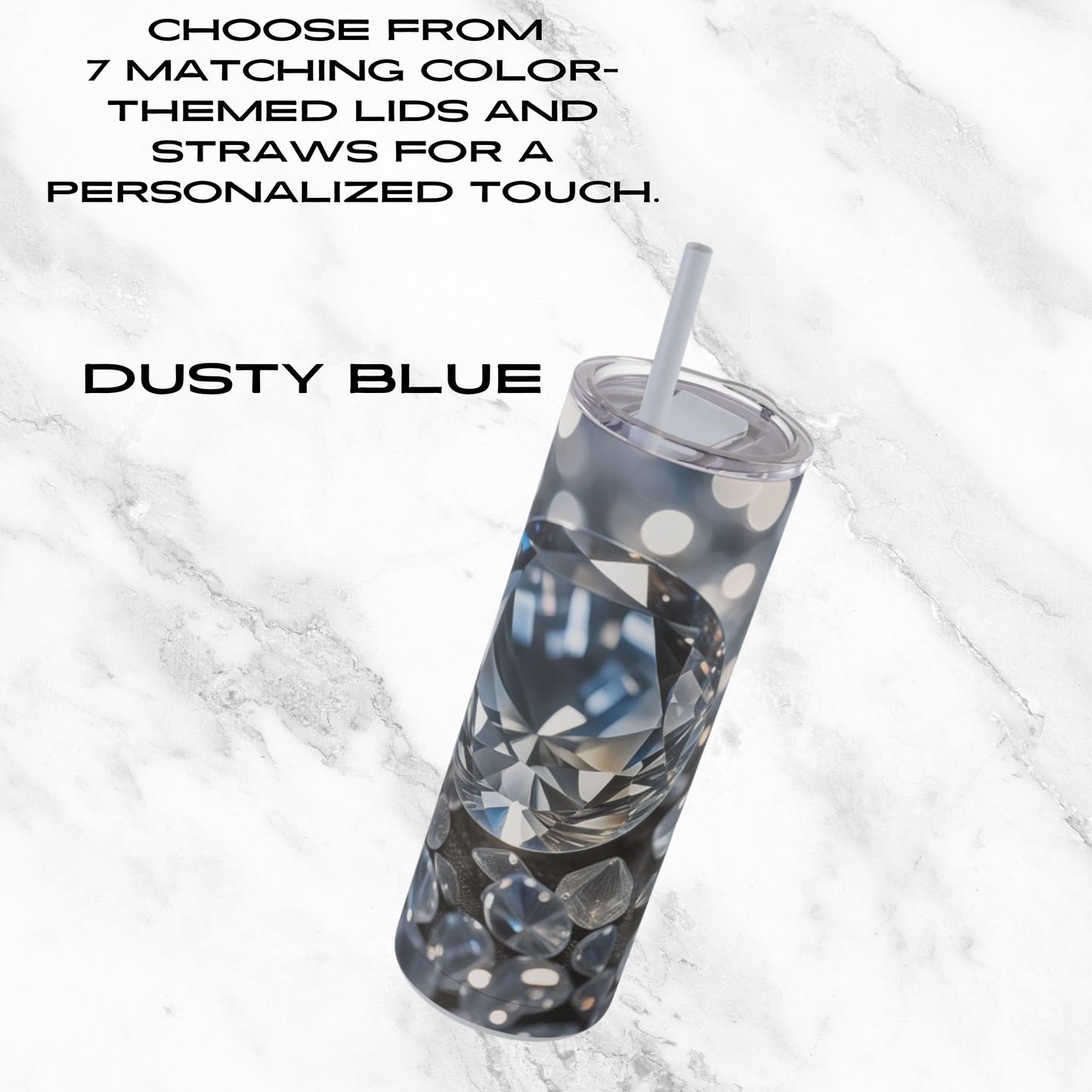Diamond Cascade 20oz Skinny Tumbler - With Straw