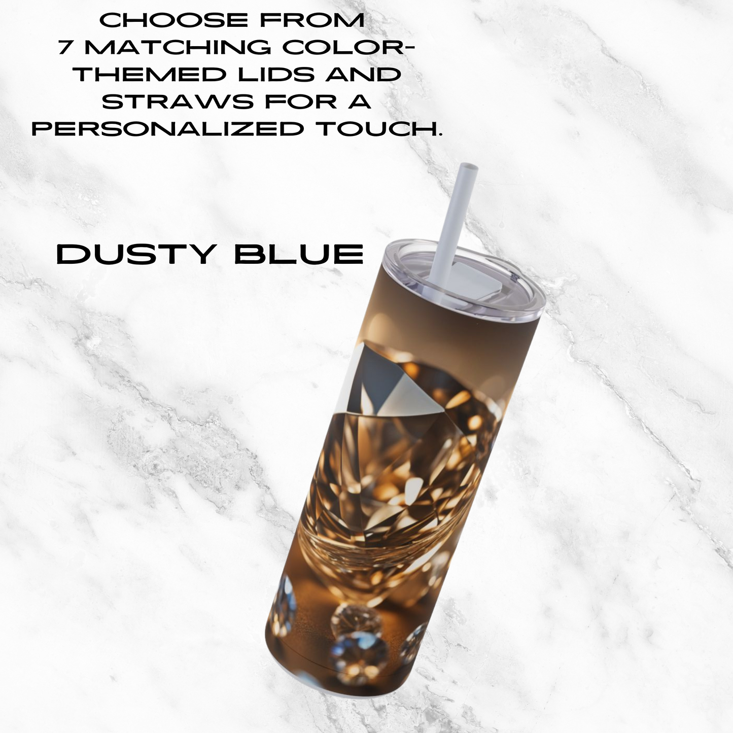 Golden Glimmer 20oz Skinny Tumbler - With Straw