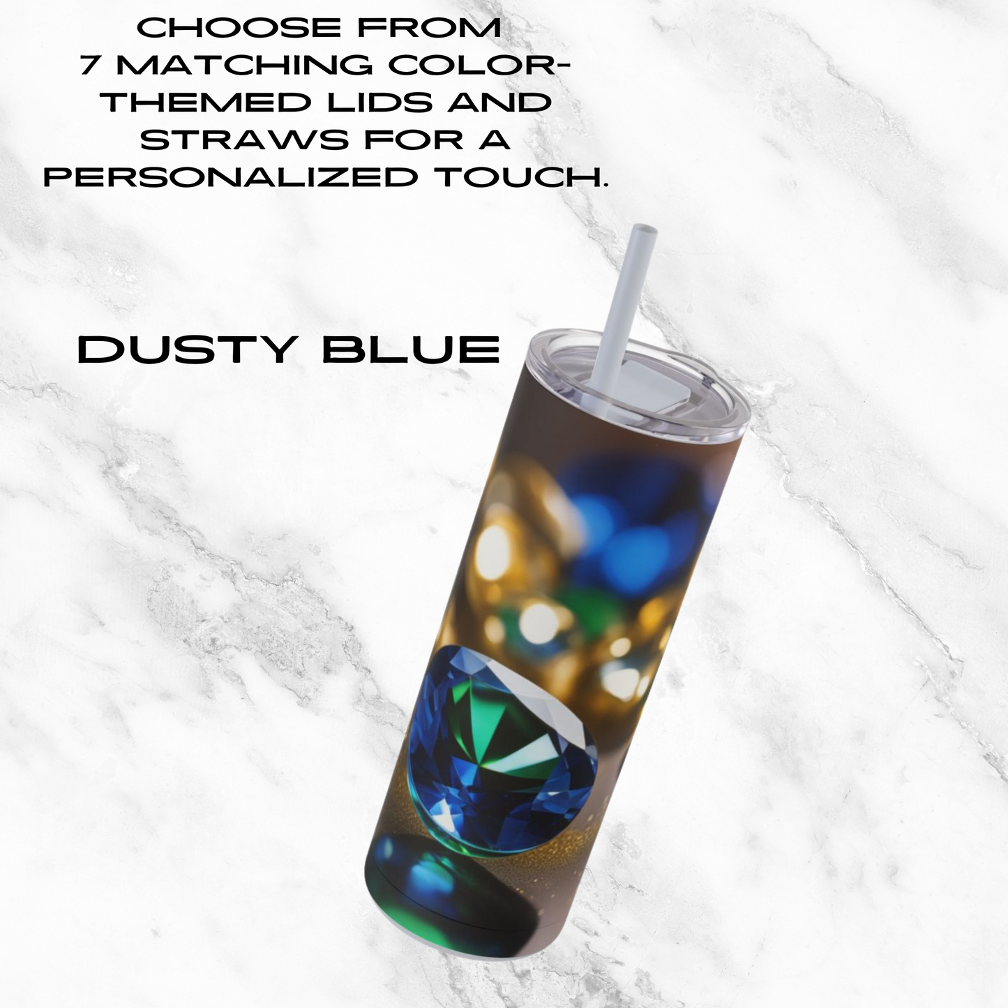Sapphire Glow 20oz Skinny Tumbler - With Straw