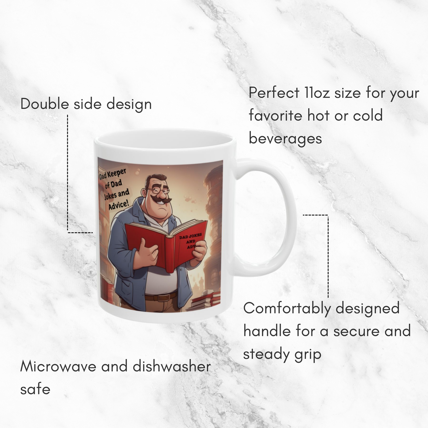 Dad Keeper of Dad Jokes and Advice 11oz Mug