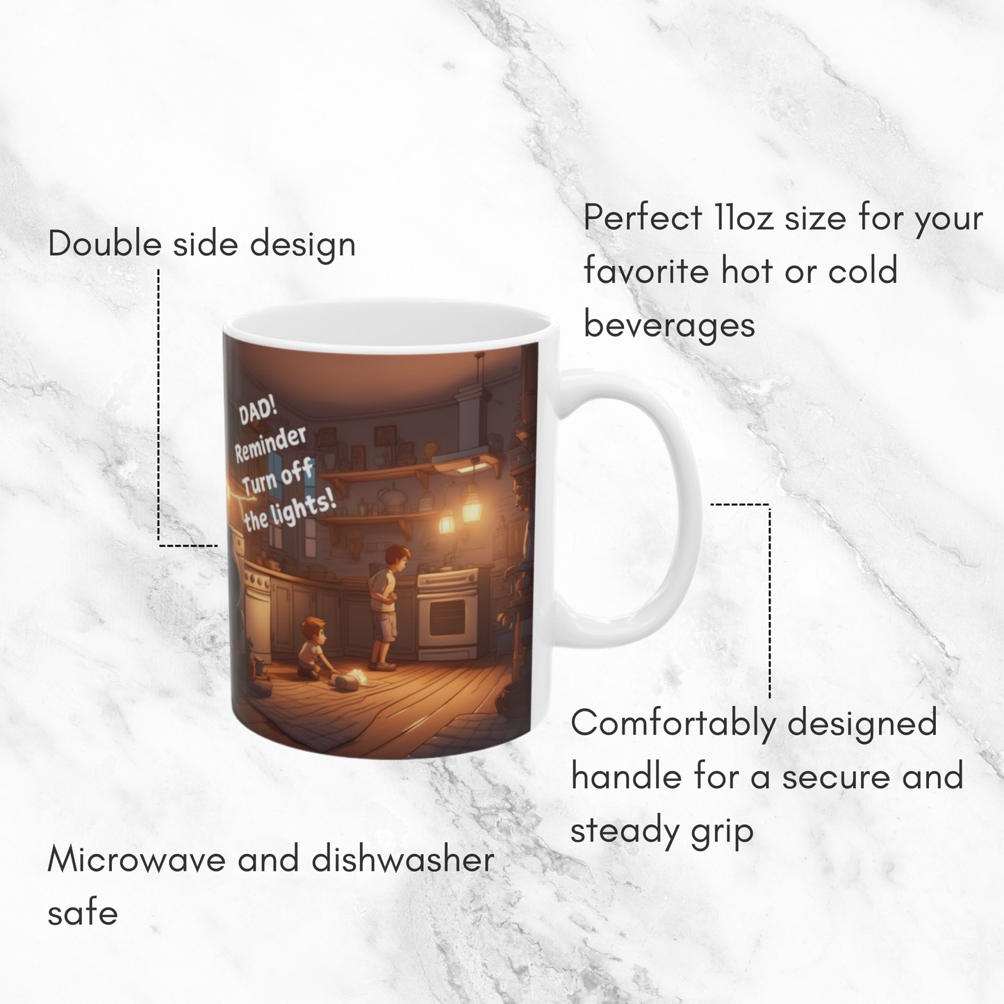 Dad Reminder - Lights OFF! 11oz Mug
