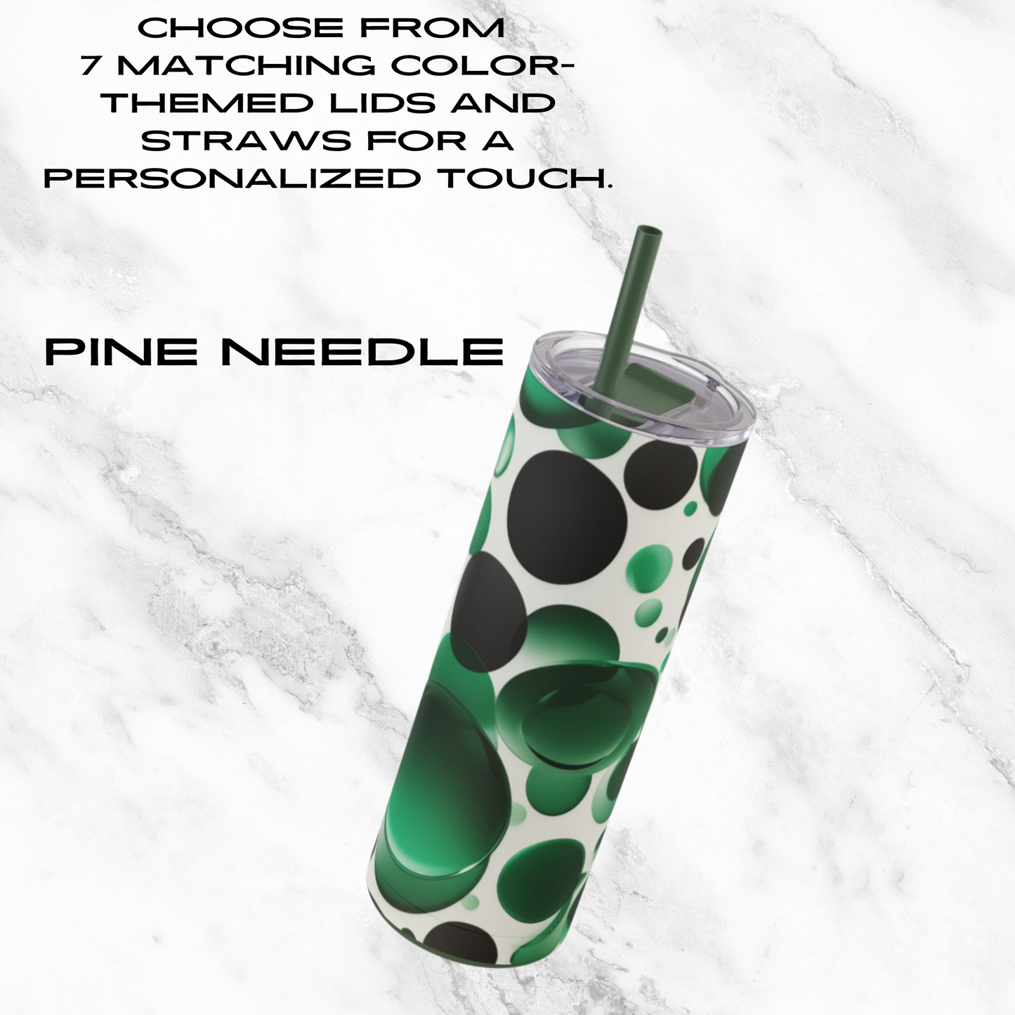 Emerald Bubbles 20oz Skinny Tumbler - With Straw